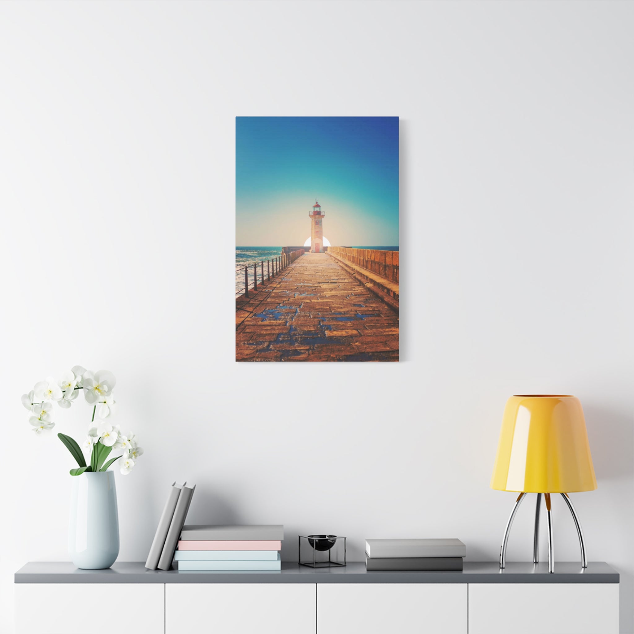 canvas-print-lighthouse-on-rock-matte-canvas-stretched-1-25-inch-coastal-wall-art-nautical-decor-beach-house-decoration-seasi