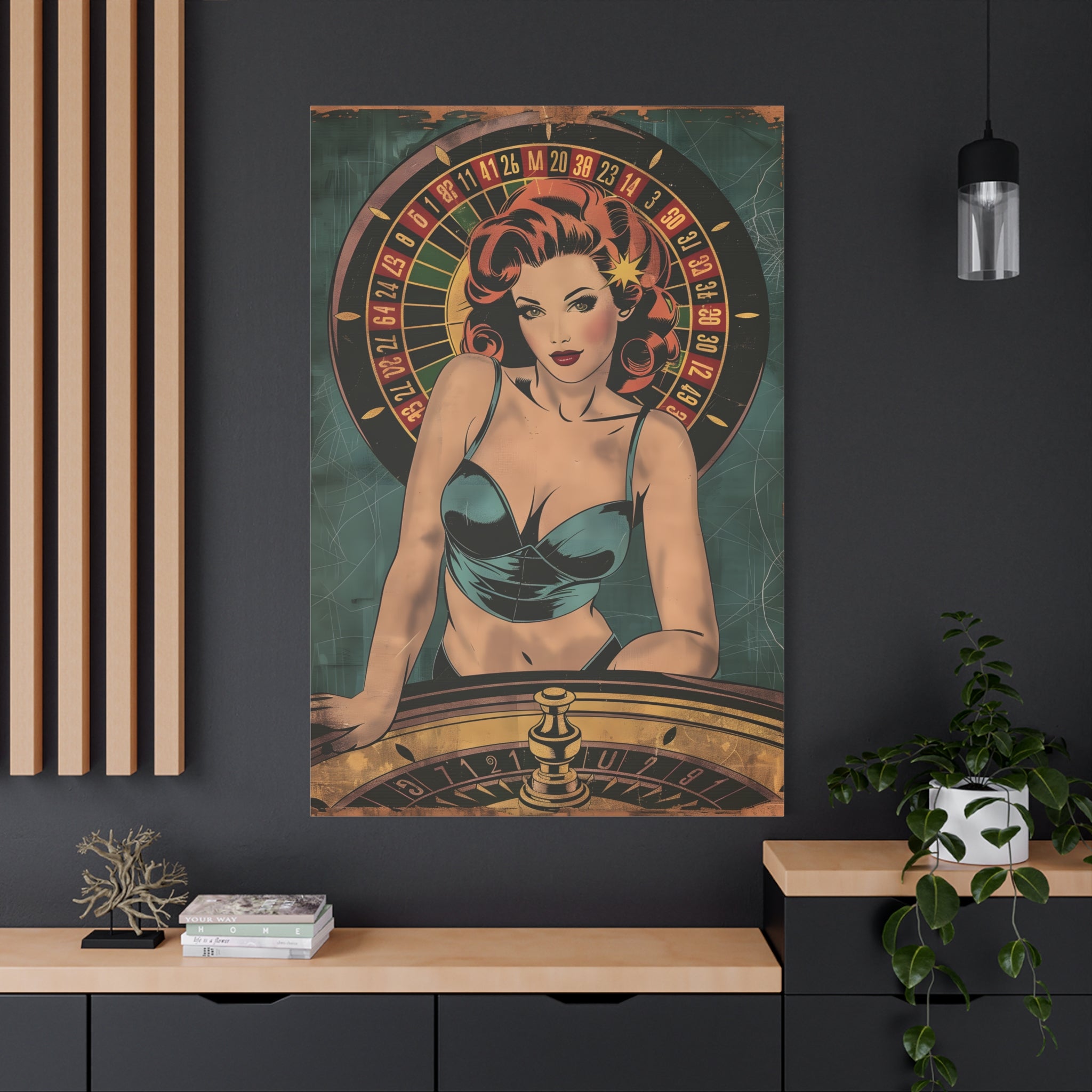 vintage-pin-up-girl-canvas-print-roulette-canvas-wall-art-retro-pinup-poster-pin-up-illustration-home-decor-wall-hanging