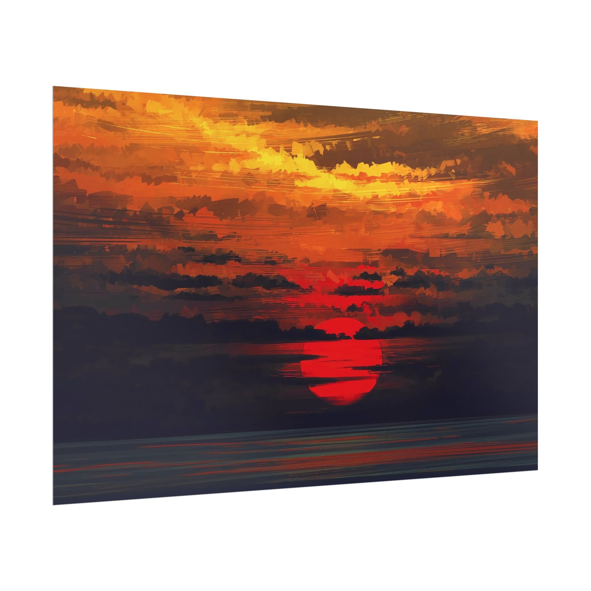 red-sunset-landscape-poster-print-cozy-home-decor-living-room-decor-farm-house-wall-decor-house-warming-gift