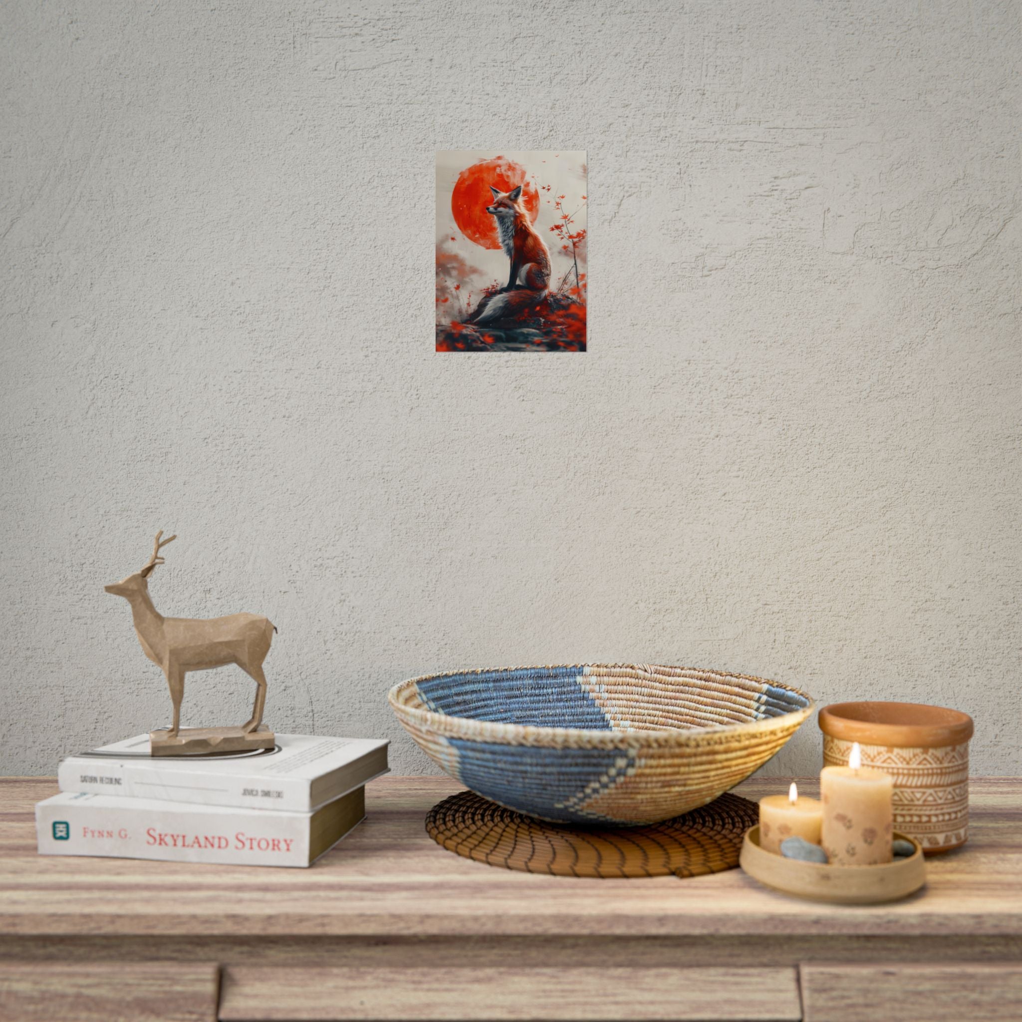 red-fox-poster-print-fantasy-decor-wildlife-wall-art-red-sun-home-decor-animal-lover-gift-nature-print-fantasy-art-decor