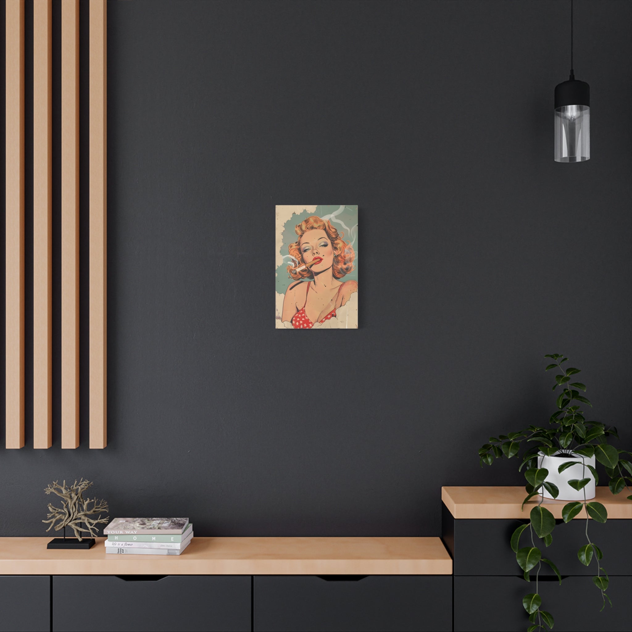 vintage-pin-up-girl-canvas-print-matte-canvas-stretched-wall-art-retro-pinup-poster-pin-up-illustration-home-decor-wall-hangi