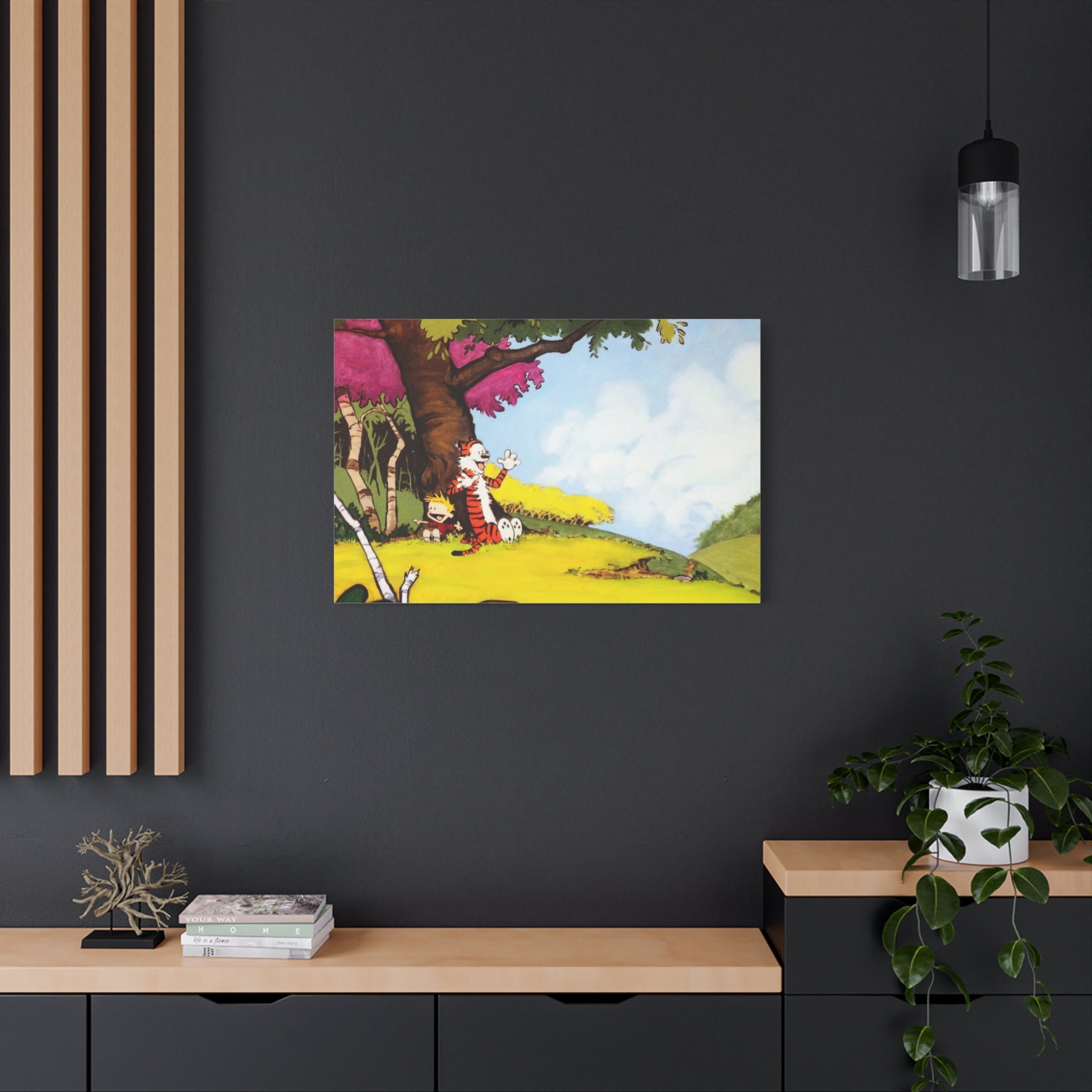 Calvin and Hobbes Canvas Wall Art - Nostalgic Comic Strip Poster for Kids Room & Nursery Room Decor - Adventure Theme Print