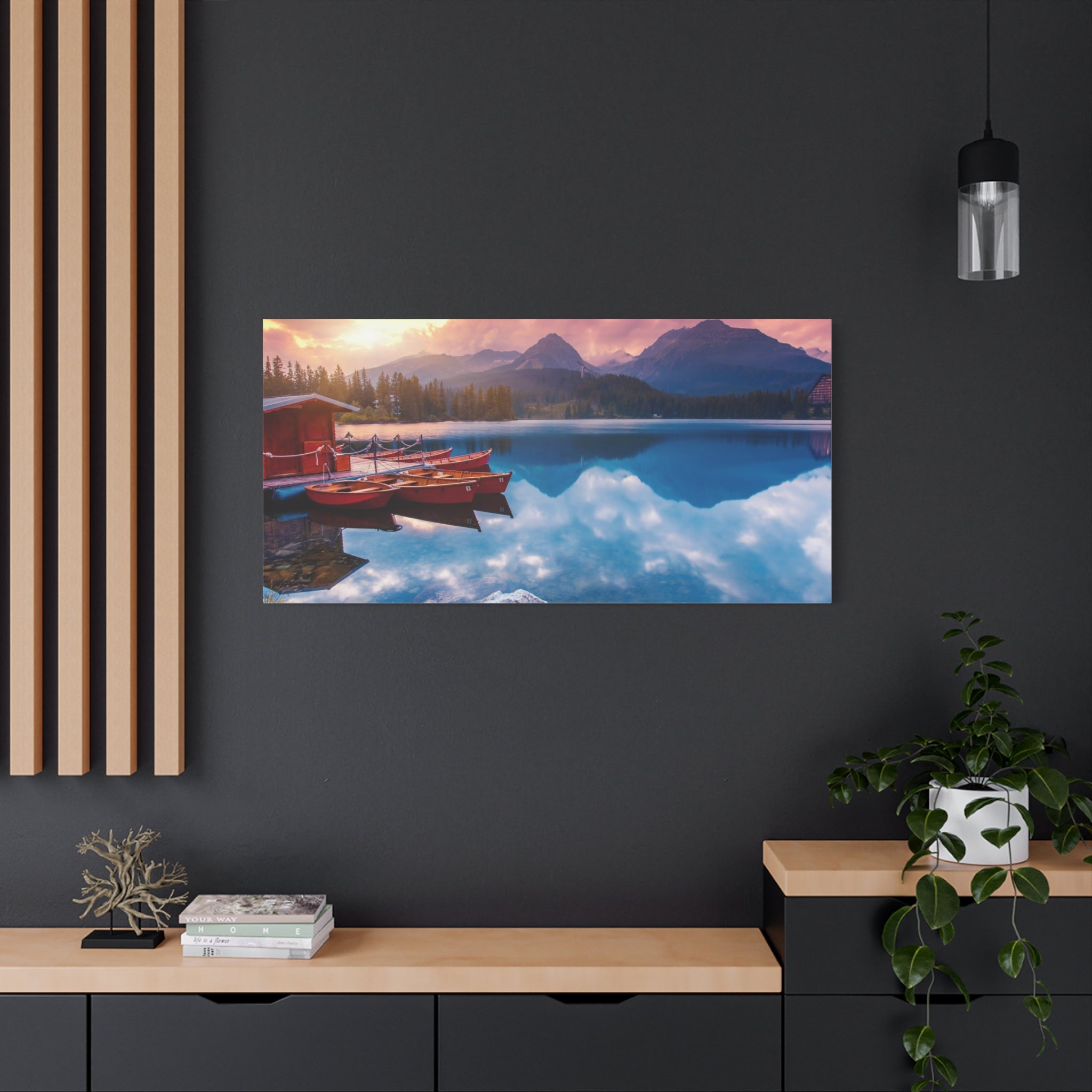 canvas-print-nature-sunrise-wall-art-lake-mountain-scenery-decor-stretched-matte-canvas-mountain-decor-home-decor-nature-wall