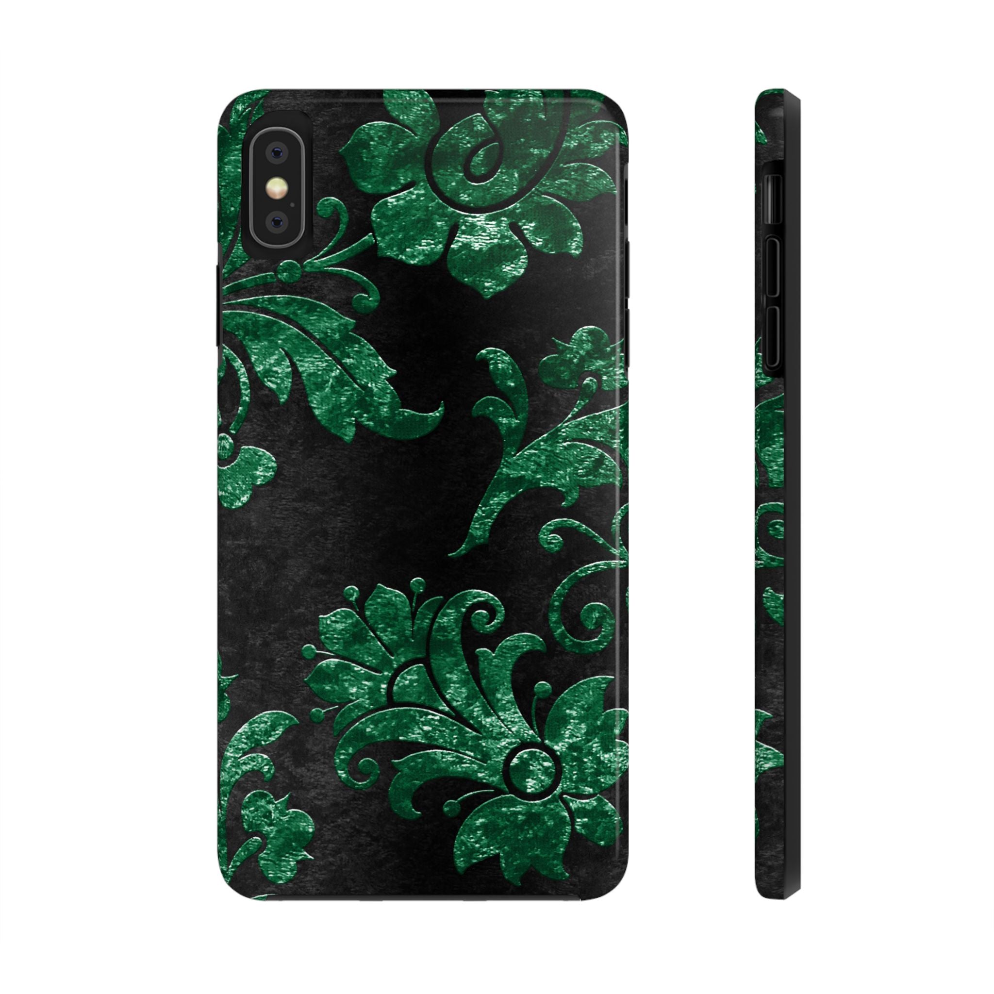 embossed-emerald-velvet-tough-iphone-case-protective-iphone-cover-heavy-duty-iphone-case-rugged-phone-case-durable-smartphone