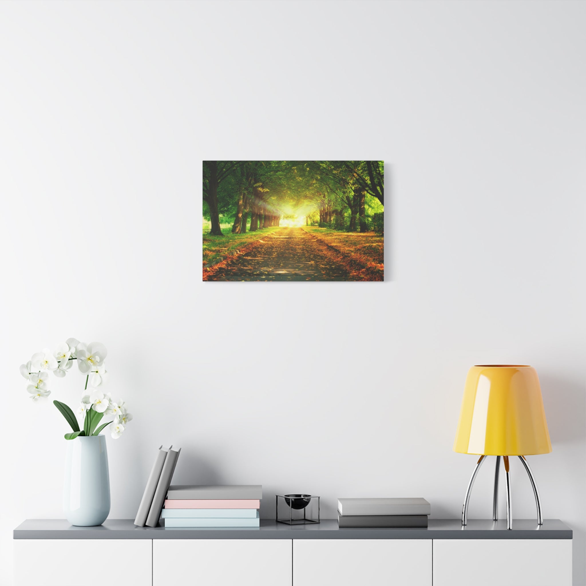 canvas-print-sunset-landscape-wall-art-nature-decor-fall-trees-living-room-decor-road-leaves-autumn-decor-fall-canvas