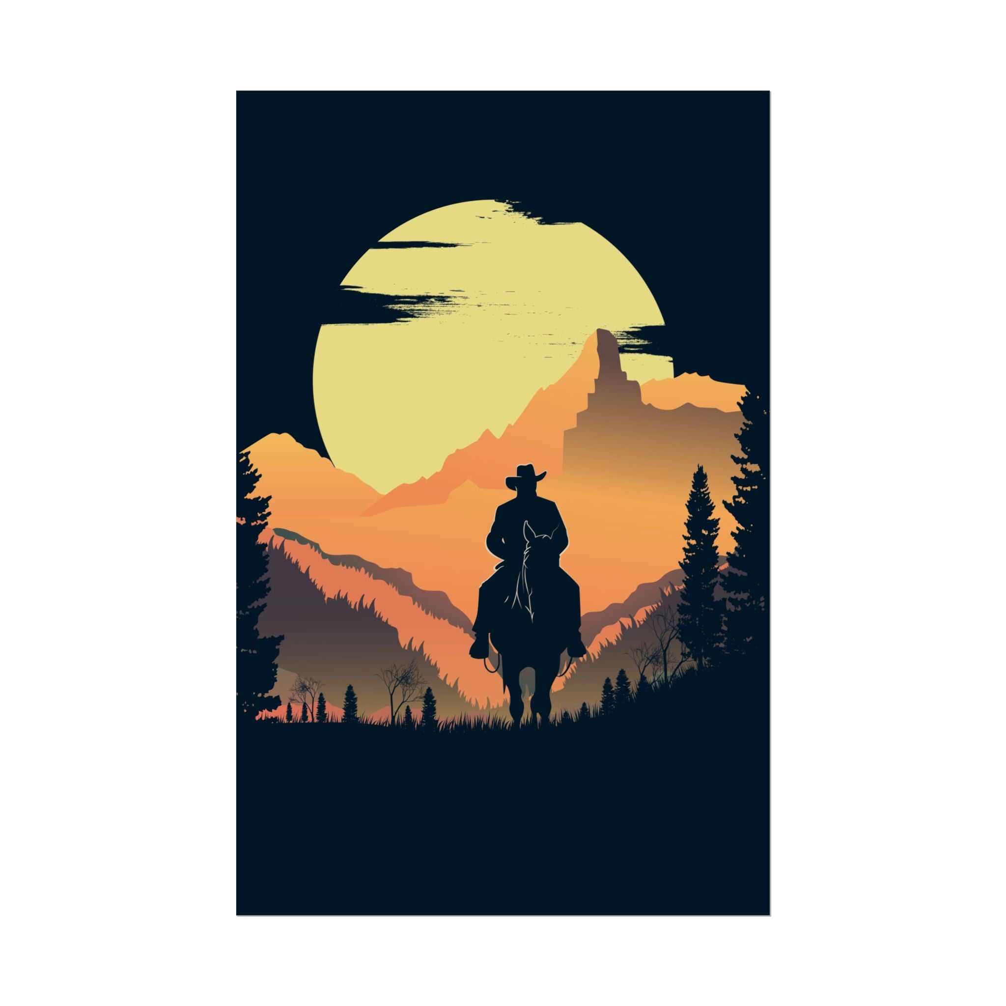 cowboy-western-poster-wall-decor-poster-print-rustic-southwestern-home-decoration-texas-desert-landscape-farmhouse-decor