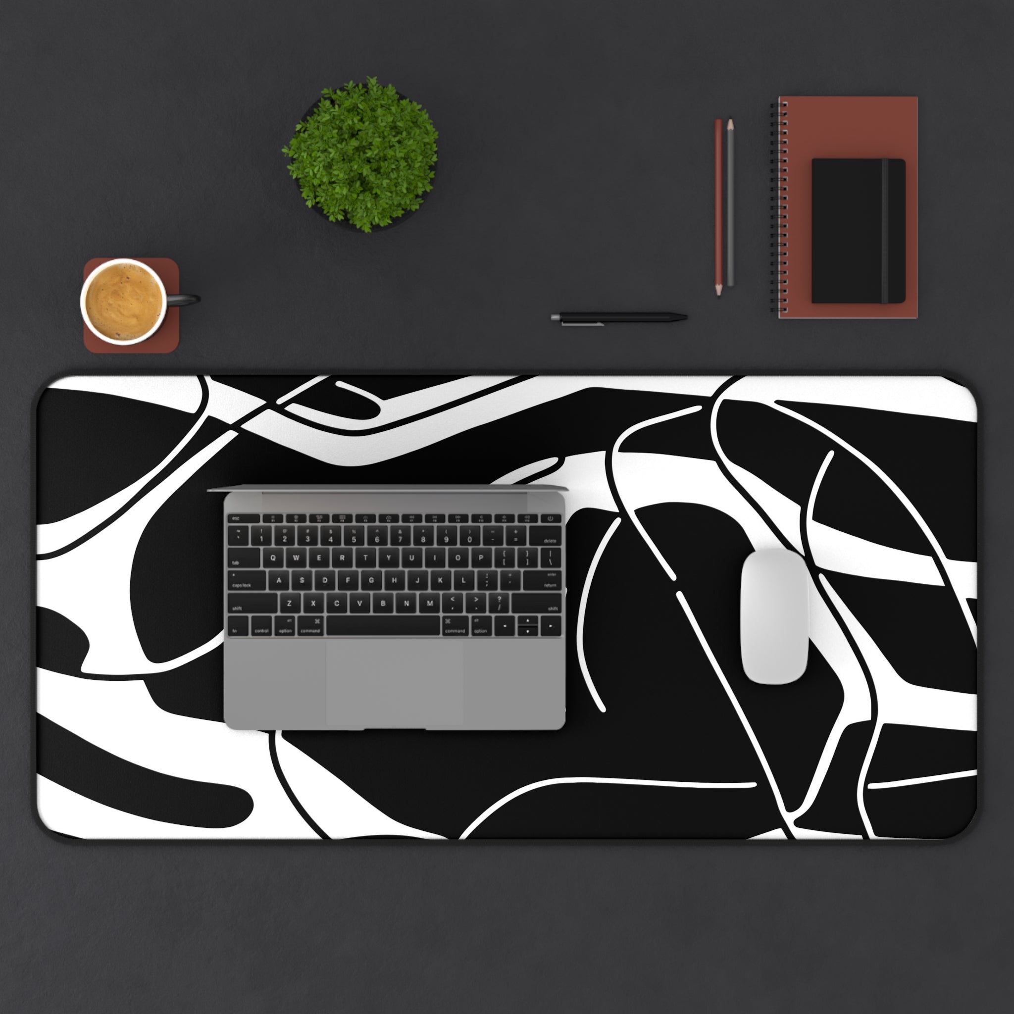 abstract-lines-monochrome-mouse-pad-abstract-art-desk-mat-chic-black-and-white-desk-pad-minimalist-mouse-pad-aesthetic