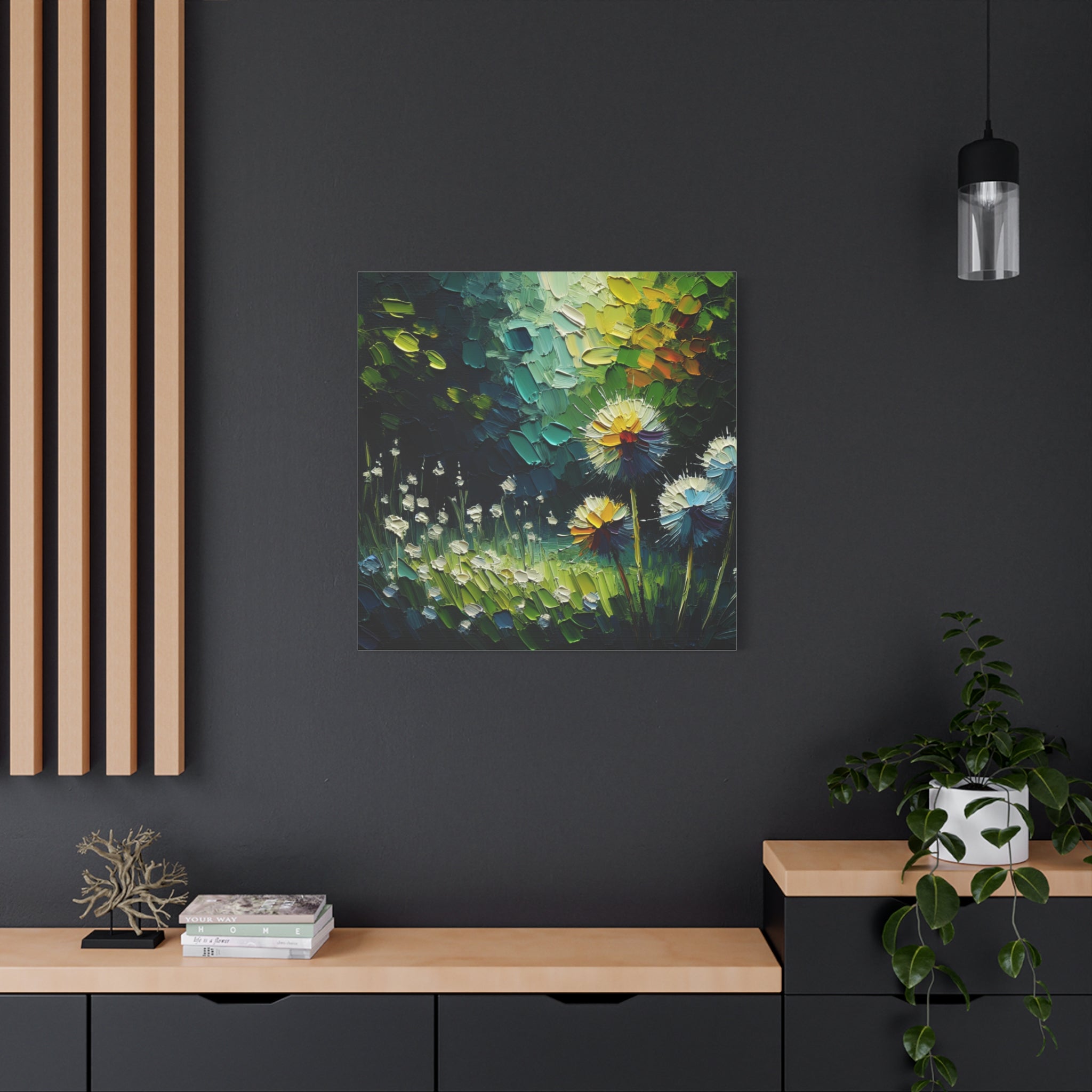 canvas-print-impasto-dandelion-wall-art-matte-canvas-oil-painting-stretched-wall-art-home-decor-floral-print-gift-for-nature-