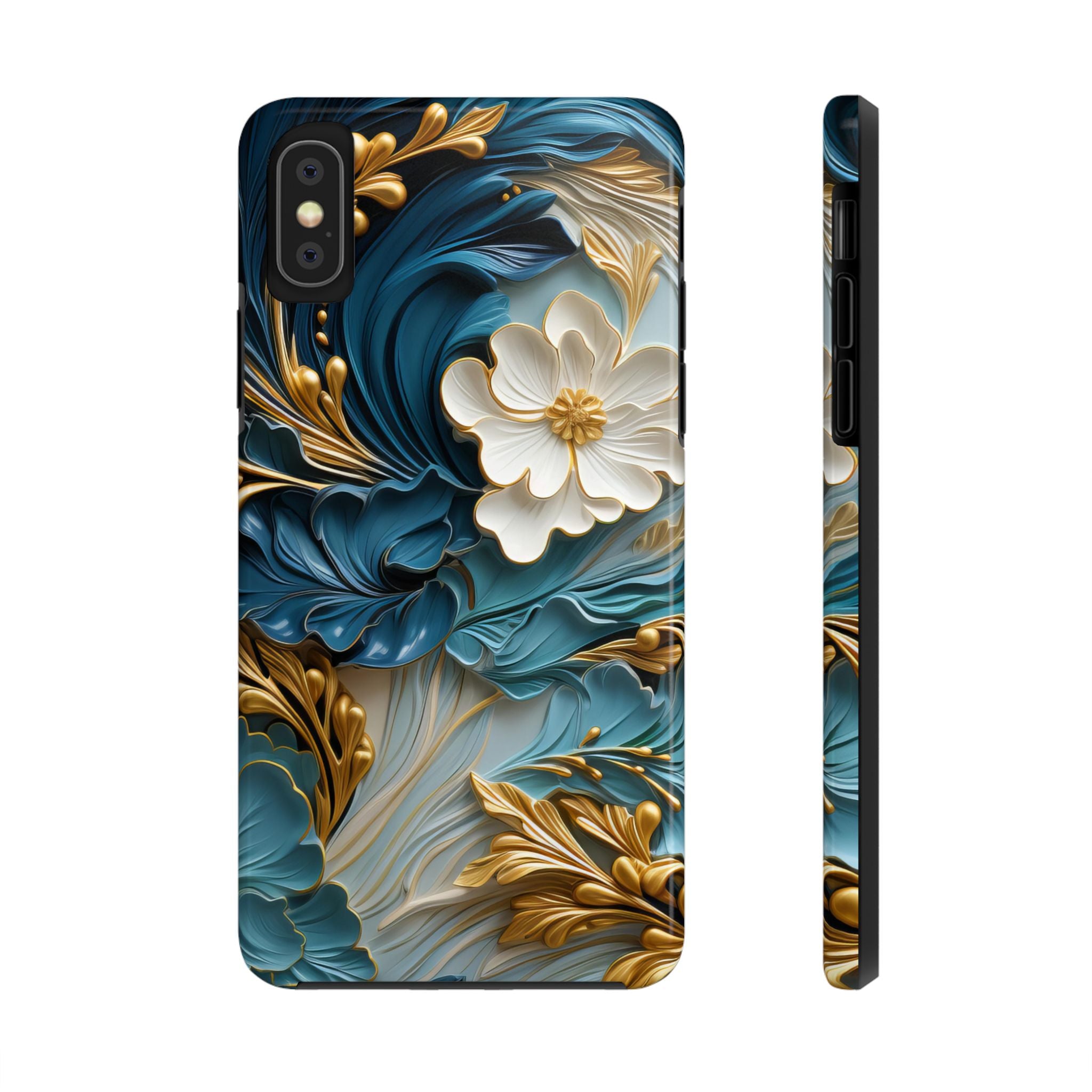 textured-art-nouveau-floral-tough-phone-case-cottagecore-iphone-case-unique-floral-phone-cover-vintage-style-iphone-case-prot