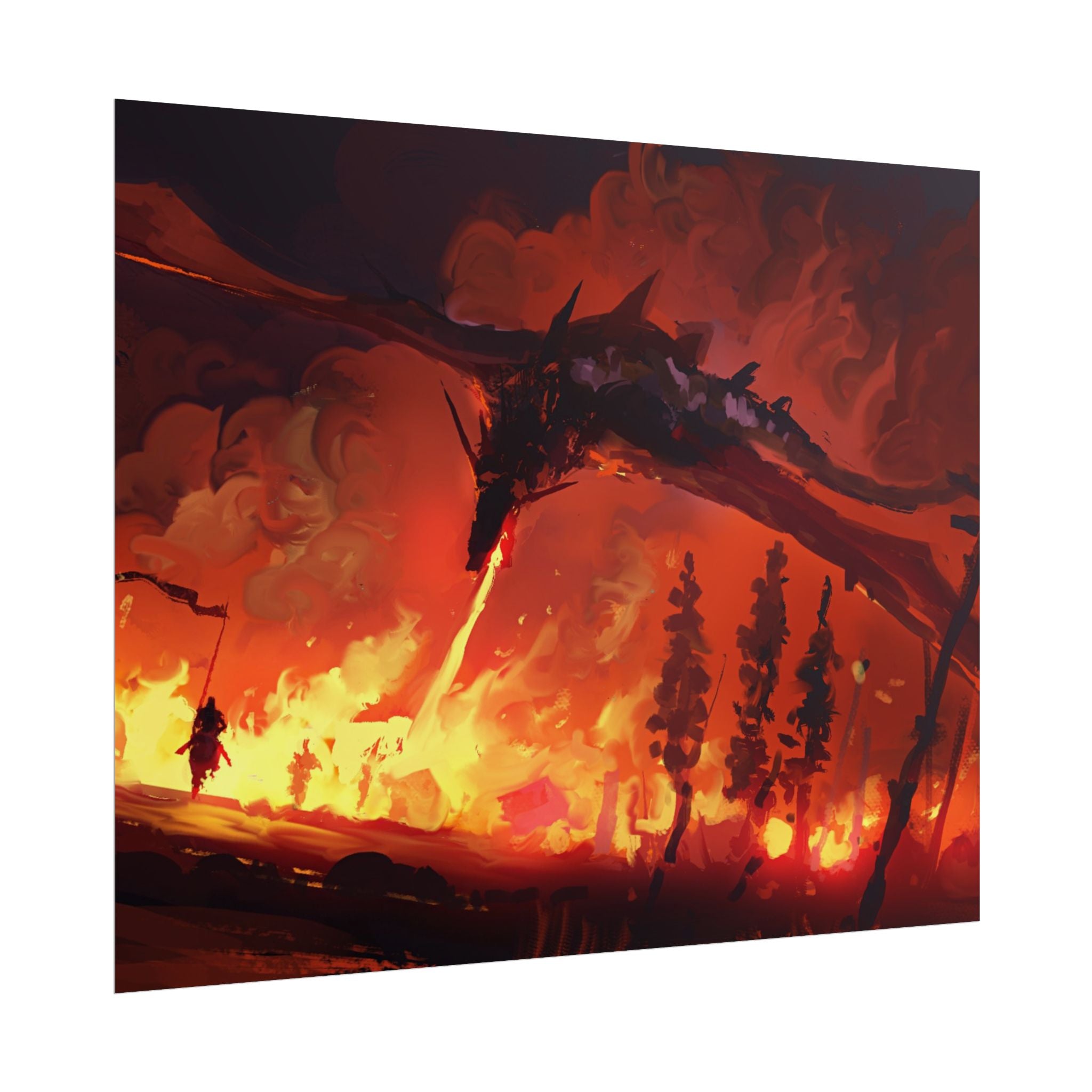 dragon-fire-rolled-poster-fantasy-art-print-mythical-creature-room-decor-dungeons-and-dragons-wall-art-magical-poster-print-m