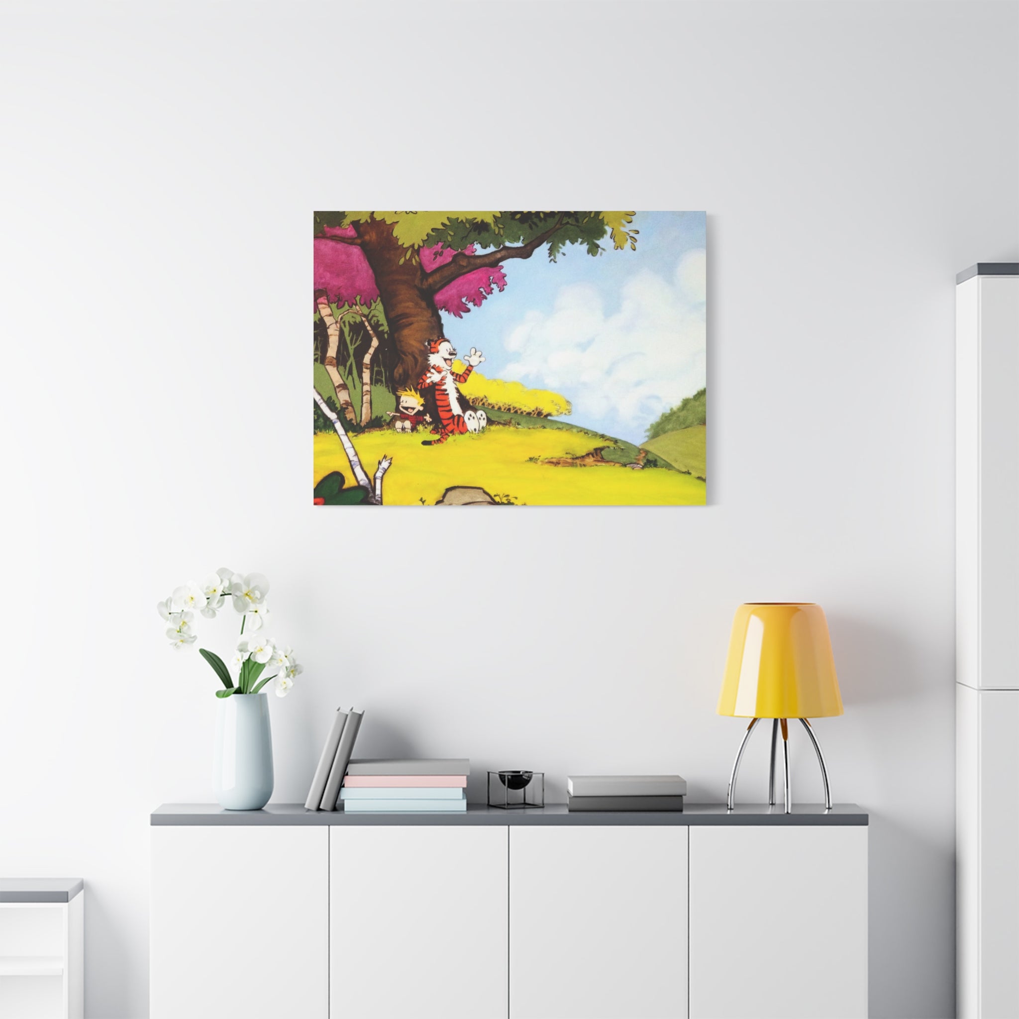 Calvin and Hobbes Canvas Wall Art - Nostalgic Comic Strip Poster for Kids Room & Nursery Room Decor - Adventure Theme Print