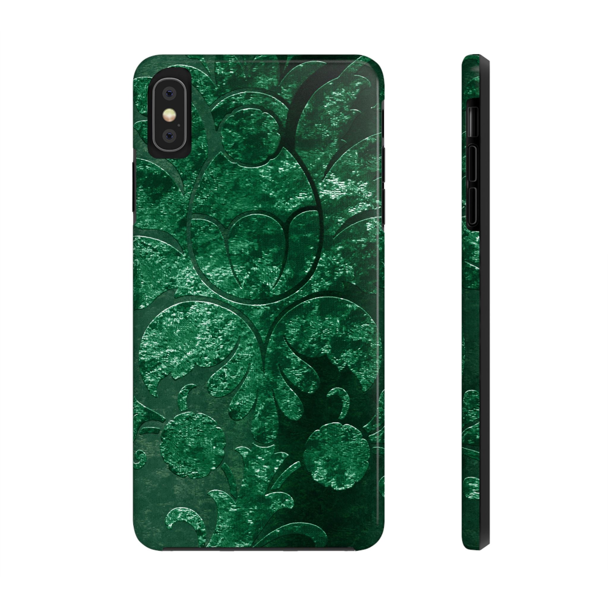 embossed-emerald-velvet-tough-iphone-case-protective-iphone-cover-heavy-duty-iphone-case-rugged-phone-case-durable-smartphone