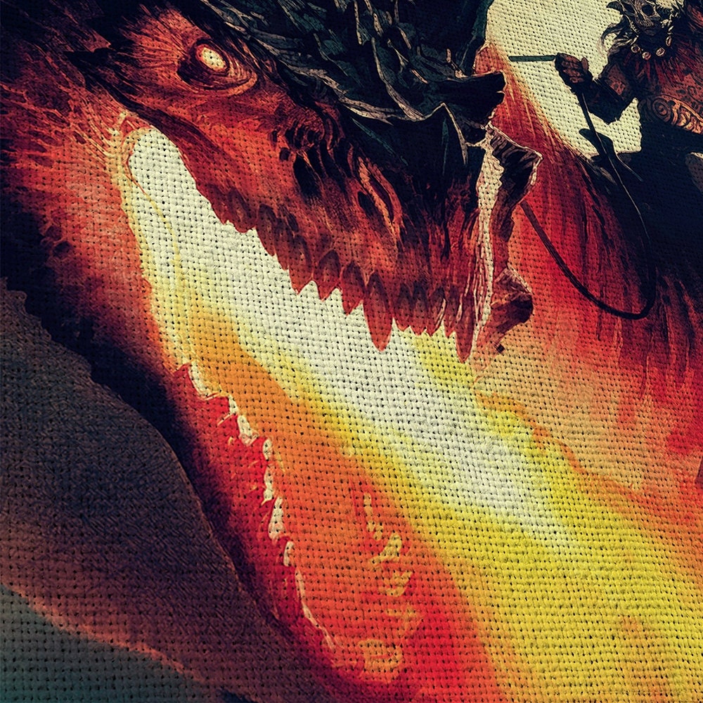 dragon-fire-fantasy-dragon-age-5-piece-canvas-wall-art-dragon-canvas-art-extra-large-wall-art-dragon-poster-5-piece-5-panel-5