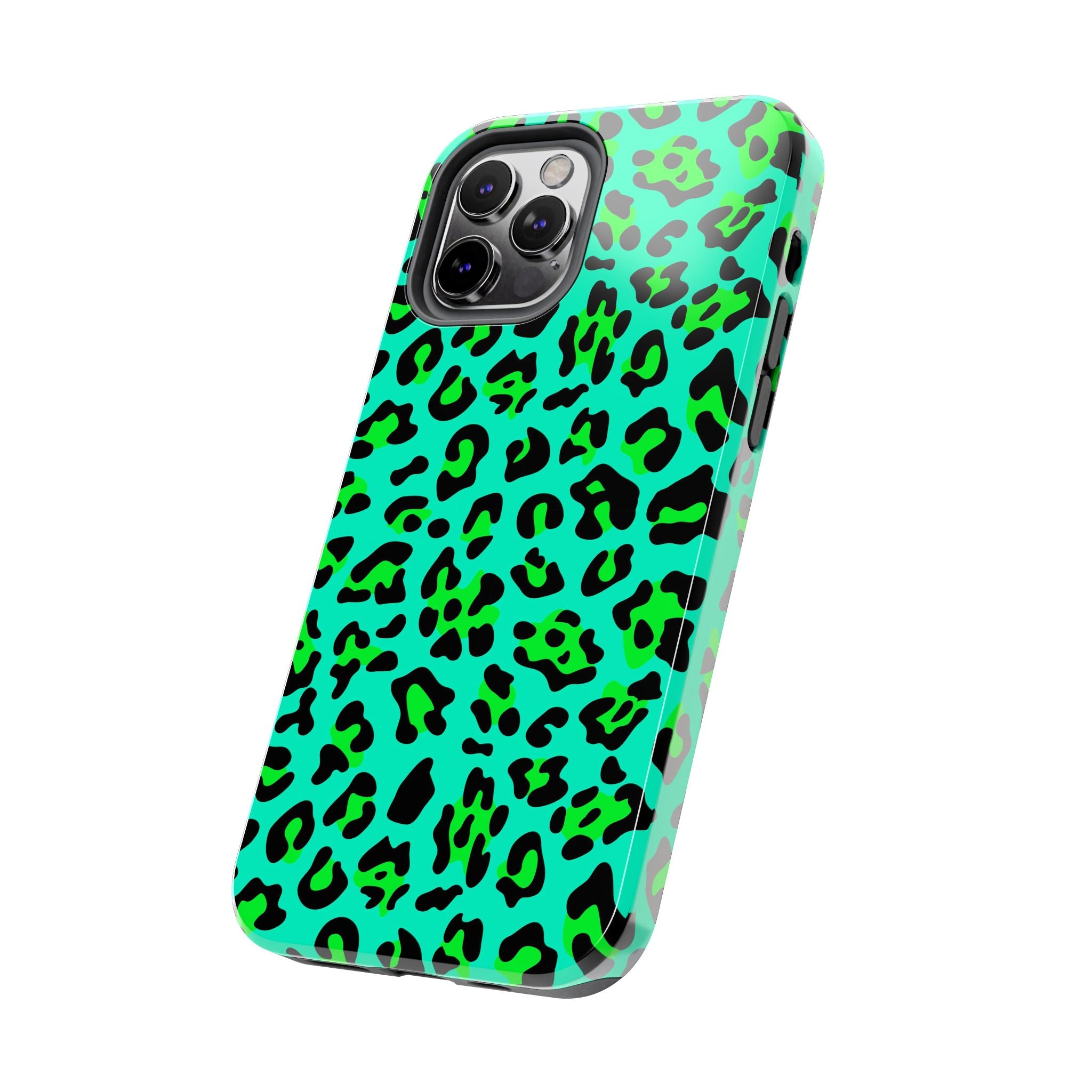 neon-green-teal-leopard-iphone-tough-case-stylish-phone-cover-protective-cellphone-case-trendy-smartphone-accessory-gift-for-