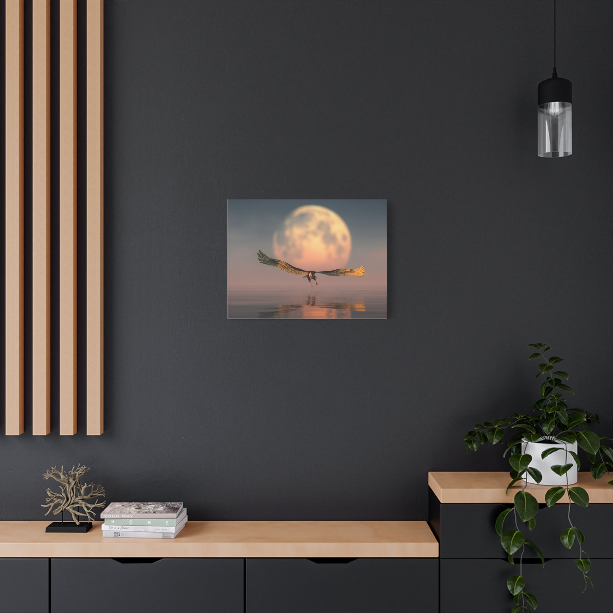 canvas-print-eagle-moon-illustration-living-room-wall-decor-stretched-matte-canvas-art-home-decor-wildlife-painting-wall-hang