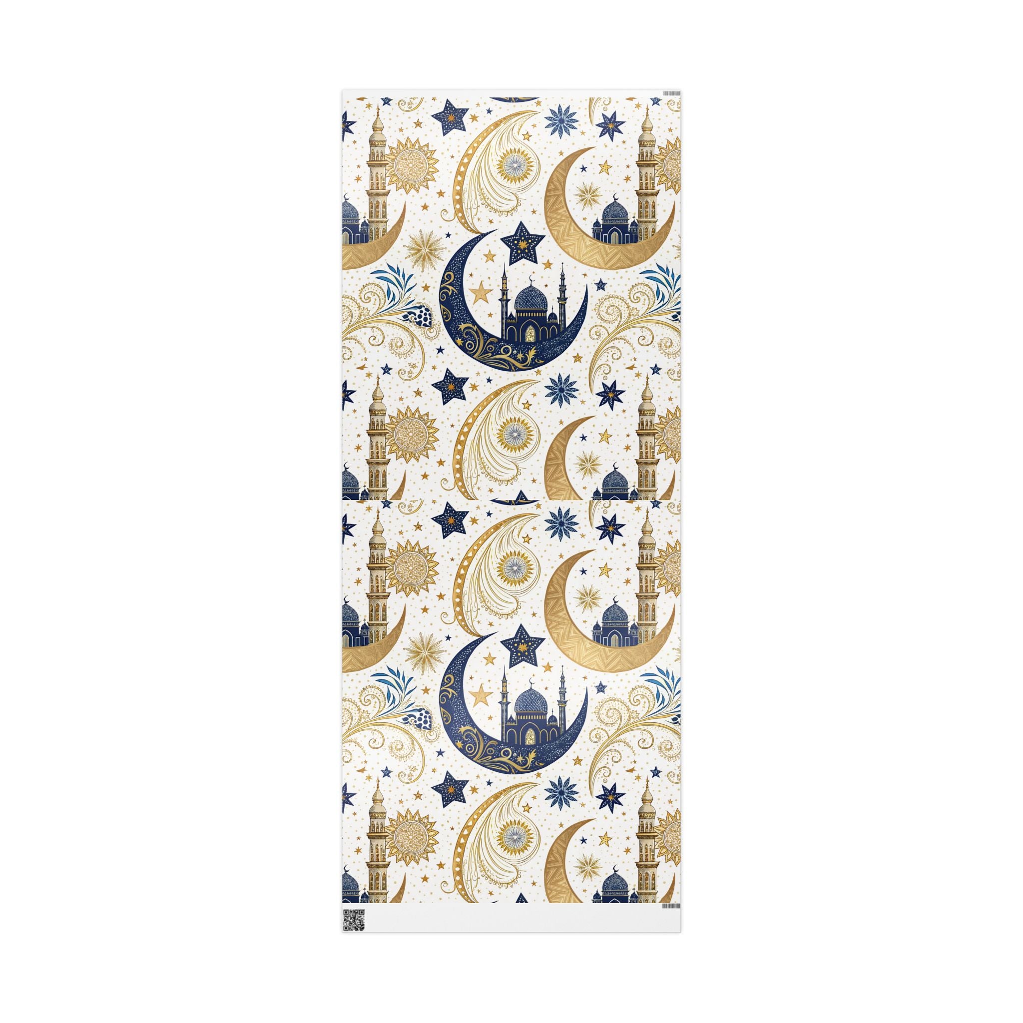 ramadan-night-wrapping-papers-islamic-crescent-moon-gift-wrap-mosque-silhouette-eid-holiday-supplies-festive-present-packagin