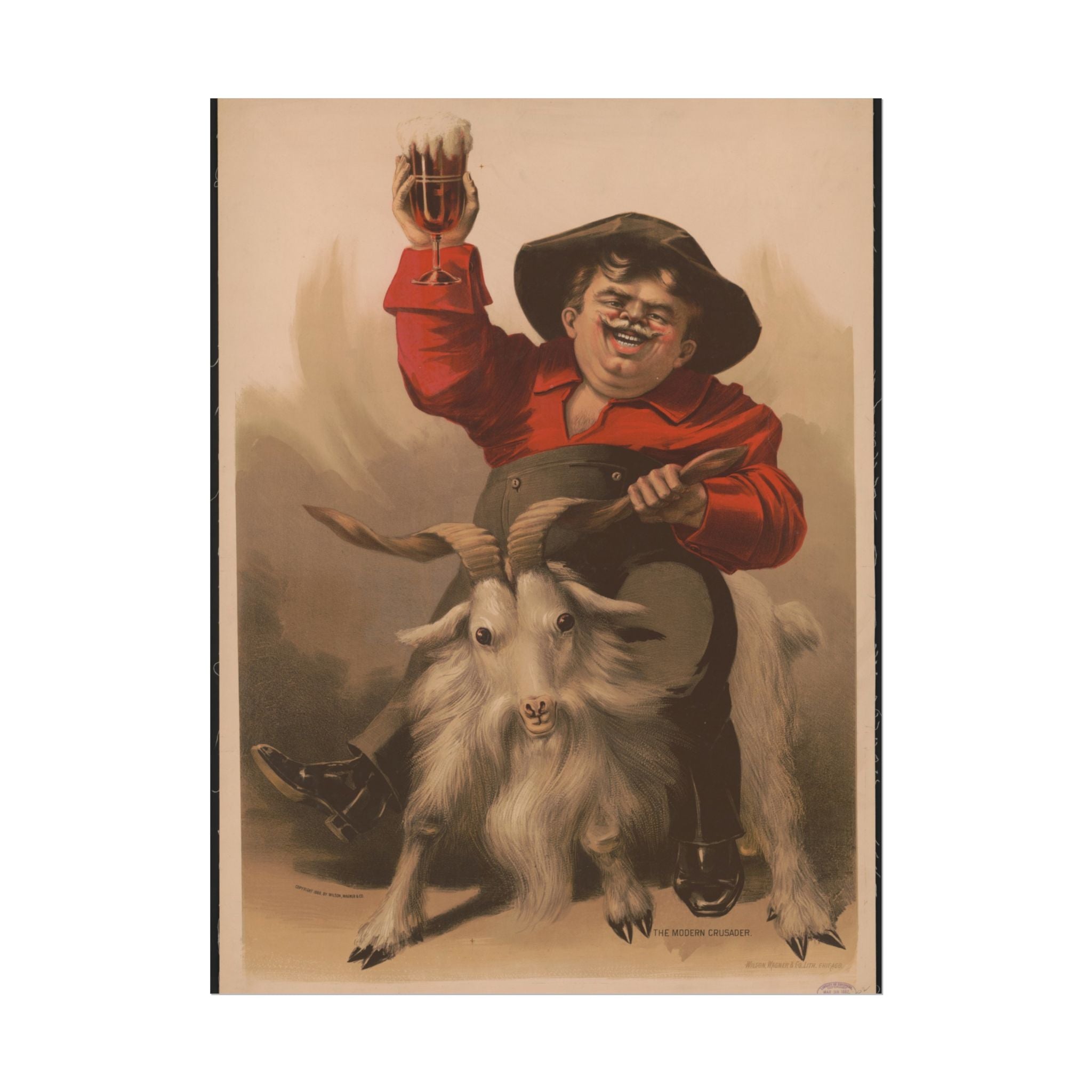 vintage-poster-print-modern-crusader-beer-wall-art-bar-decor-living-room-decor-alcohol-gift-poster-gift-fun-wall-art
