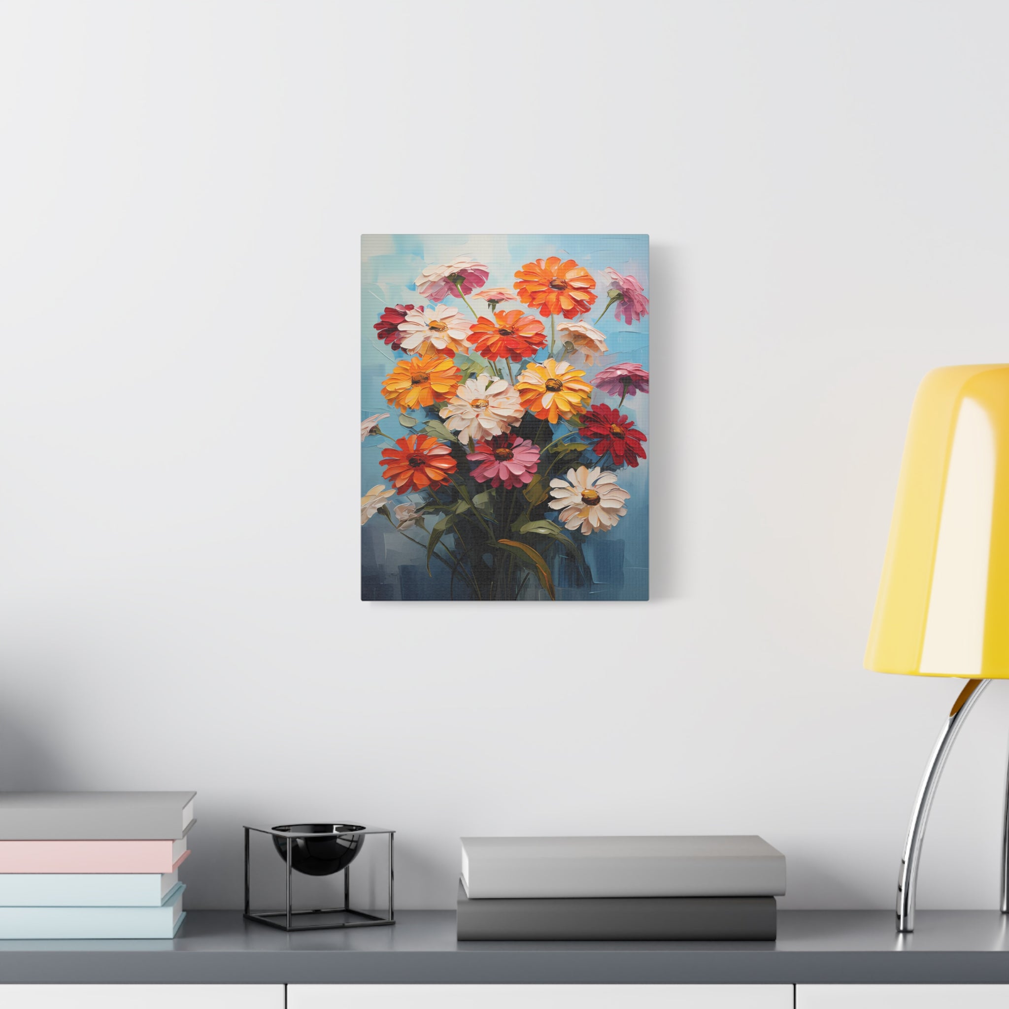 canvas-print-zinnia-flowers-impasto-matte-stretched-art-floral-wall-decor-botanical-artwork-impressionist-painting-reproducti
