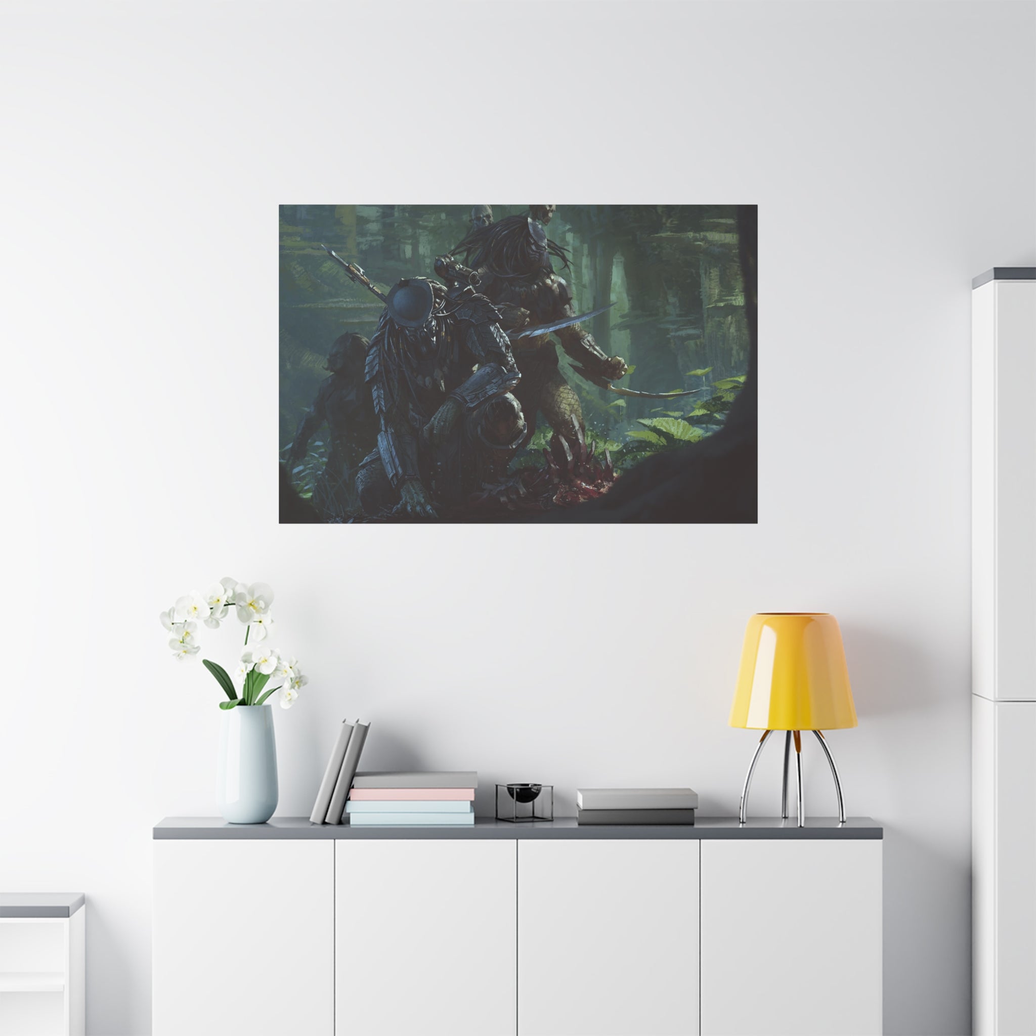 canvas-art-predator-alien-art-xenomorph-matte-canvas-print-stretched-wall-art-1-25-poster-sci-fi-home-decor