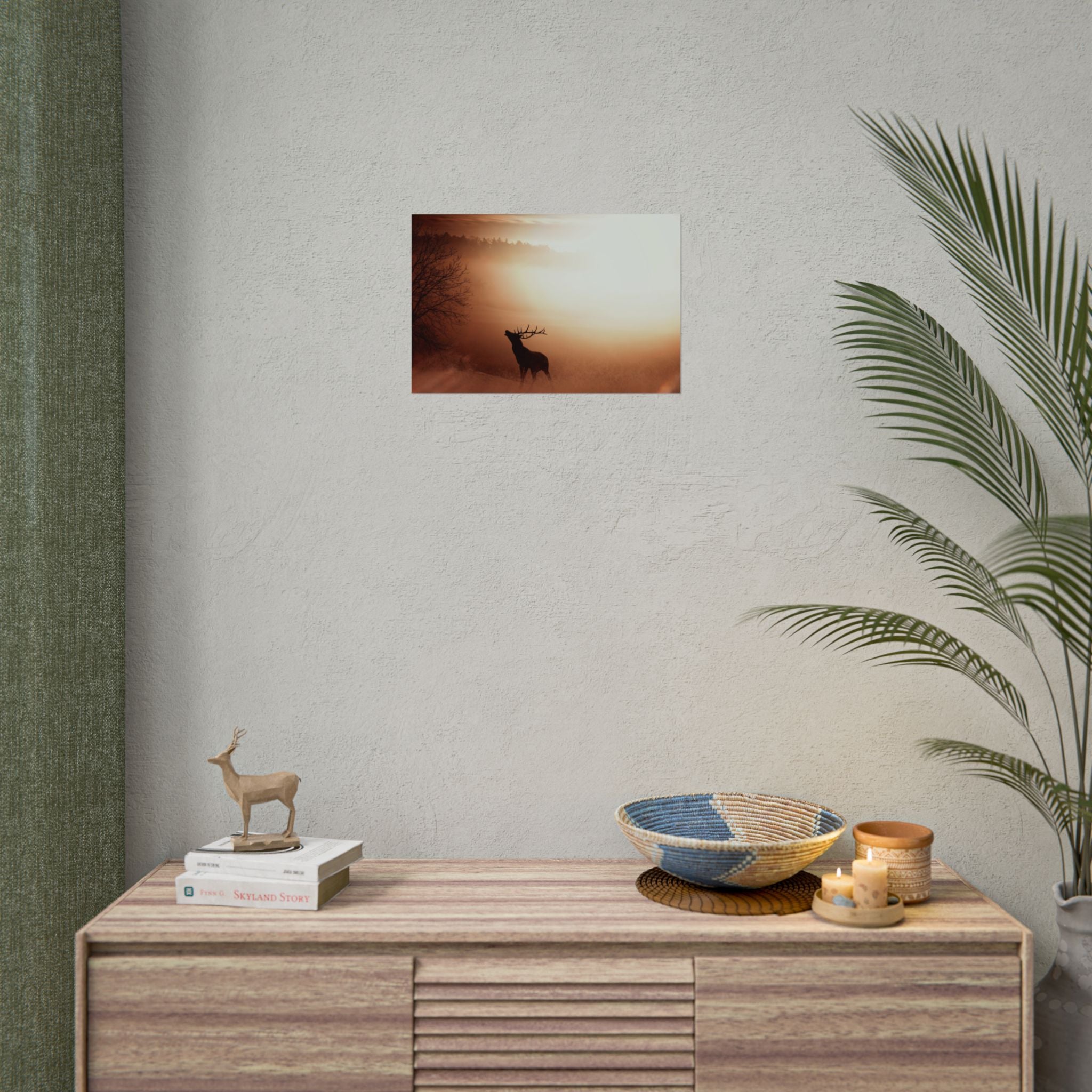 poster-print-elk-in-forest-sunset-scenery-nature-home-decor-animal-wall-art-wildlife-decor-farmhouse-wall-art-elk-prints-post