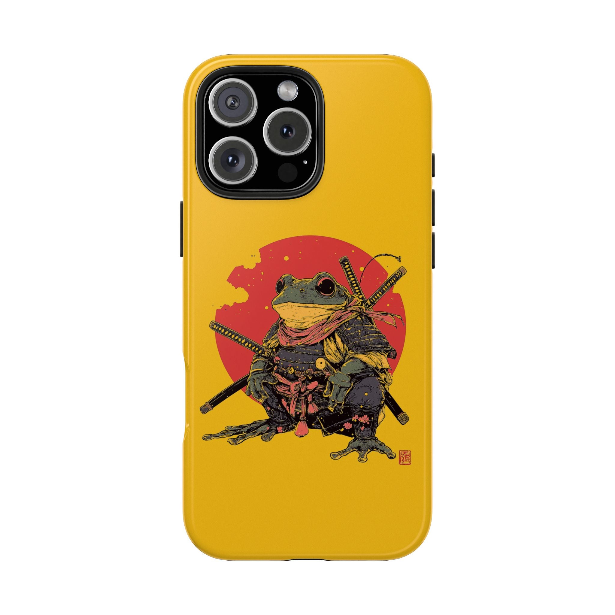 retro-vintage-ninja-frog-iphone-tough-case-red-sun-japanese-samurai-frog-design-ninja-warrior-yellow-iphone-hard-cover