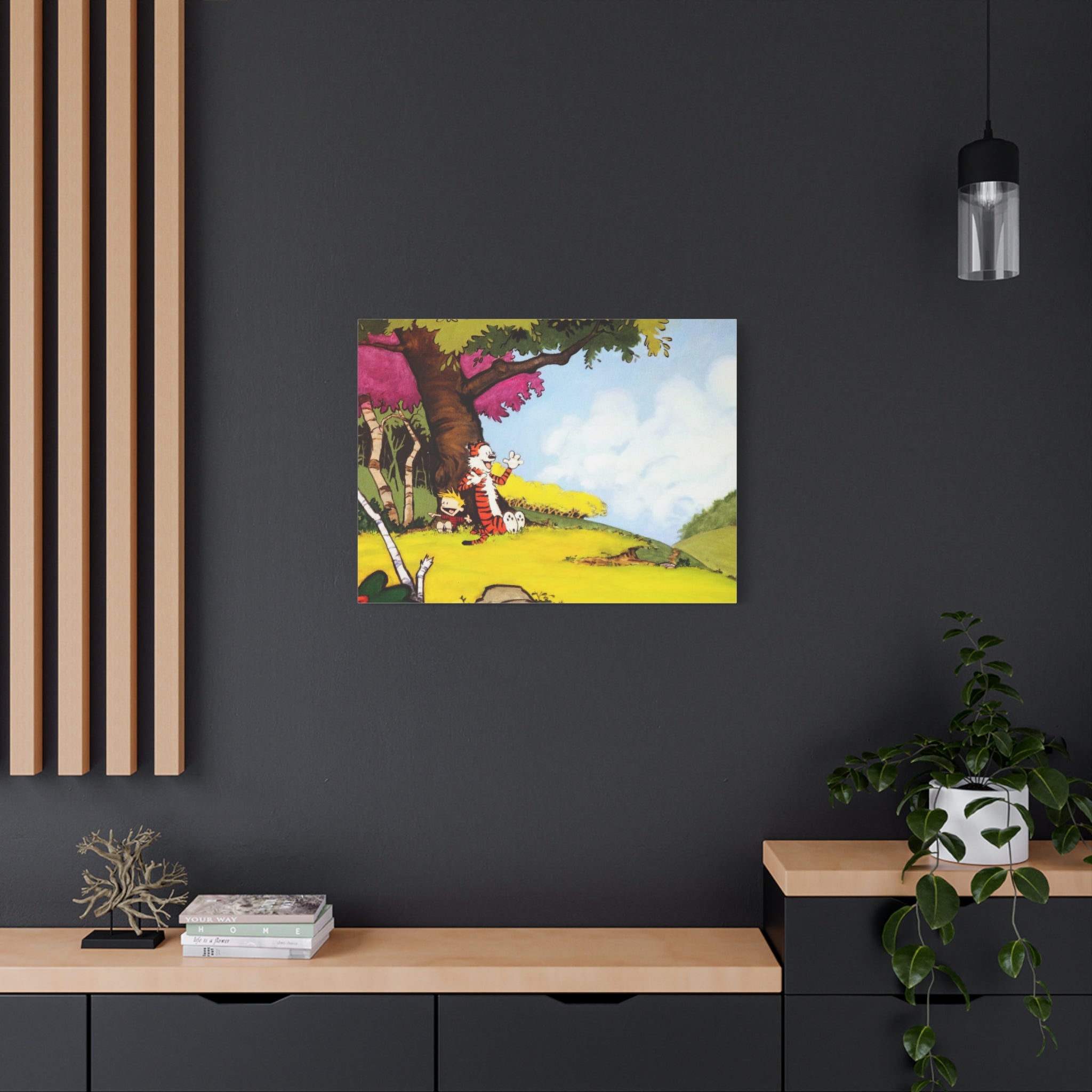 Calvin and Hobbes Canvas Wall Art - Nostalgic Comic Strip Poster for Kids Room & Nursery Room Decor - Adventure Theme Print