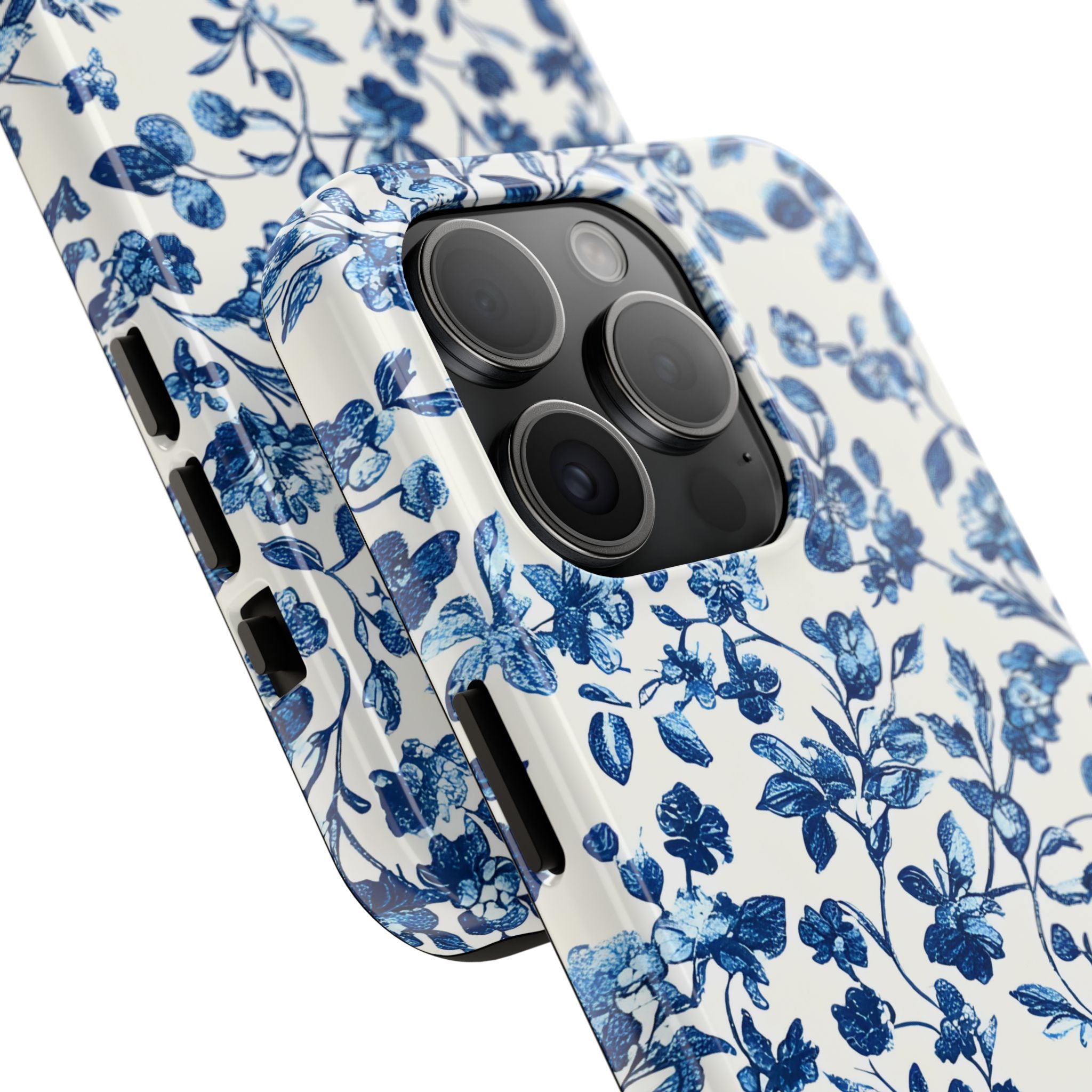 french-toile-floral-tough-phone-case-blue-phone-cover-protective-iphone-case-hard-shell-cellphone-case-vintage-design-phone-c