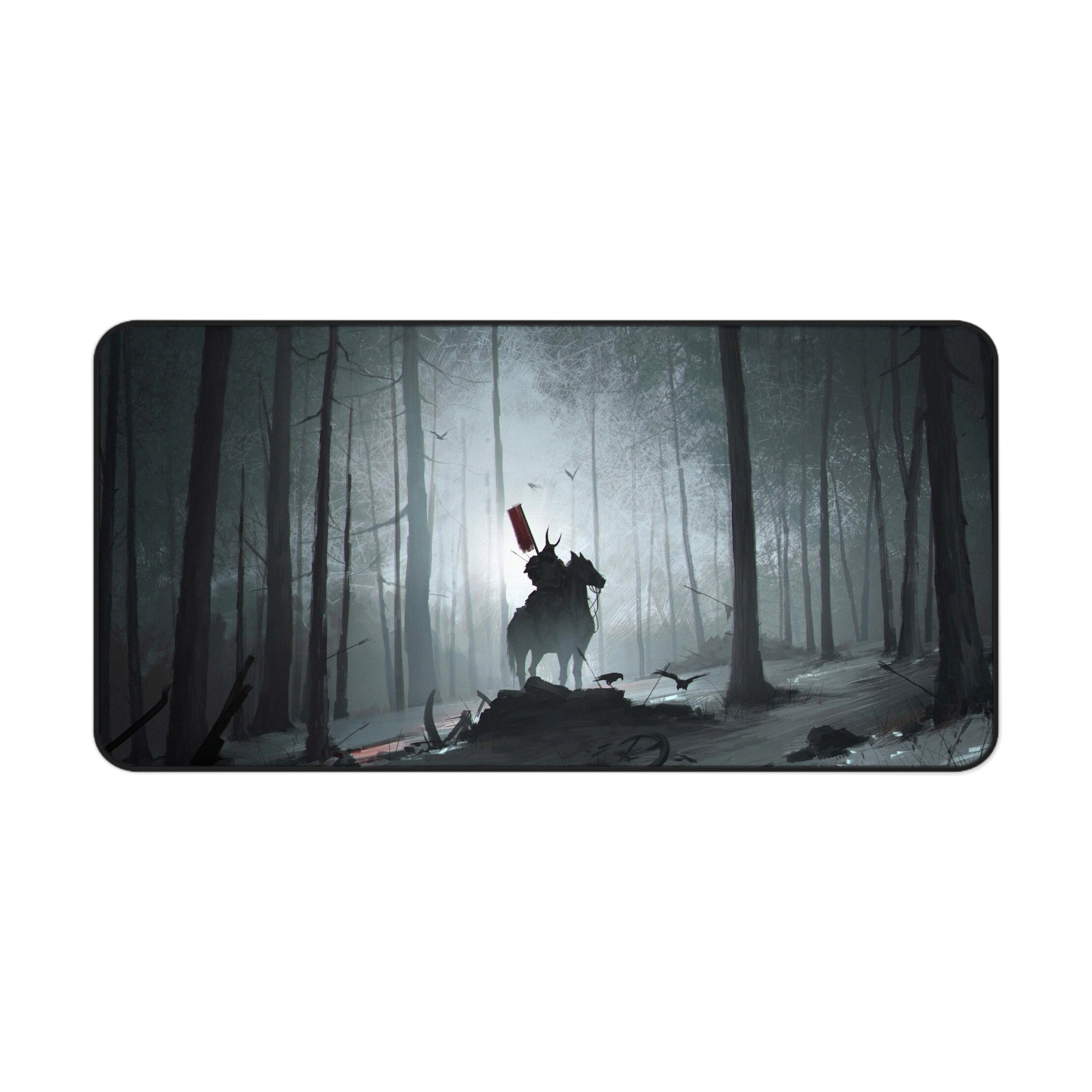 fantasy-samurai-warrior-mouse-pad-japanese-katana-samurai-warrior-in-grey-forest-desk-mat-japanese-anime-samurai-desk-pad