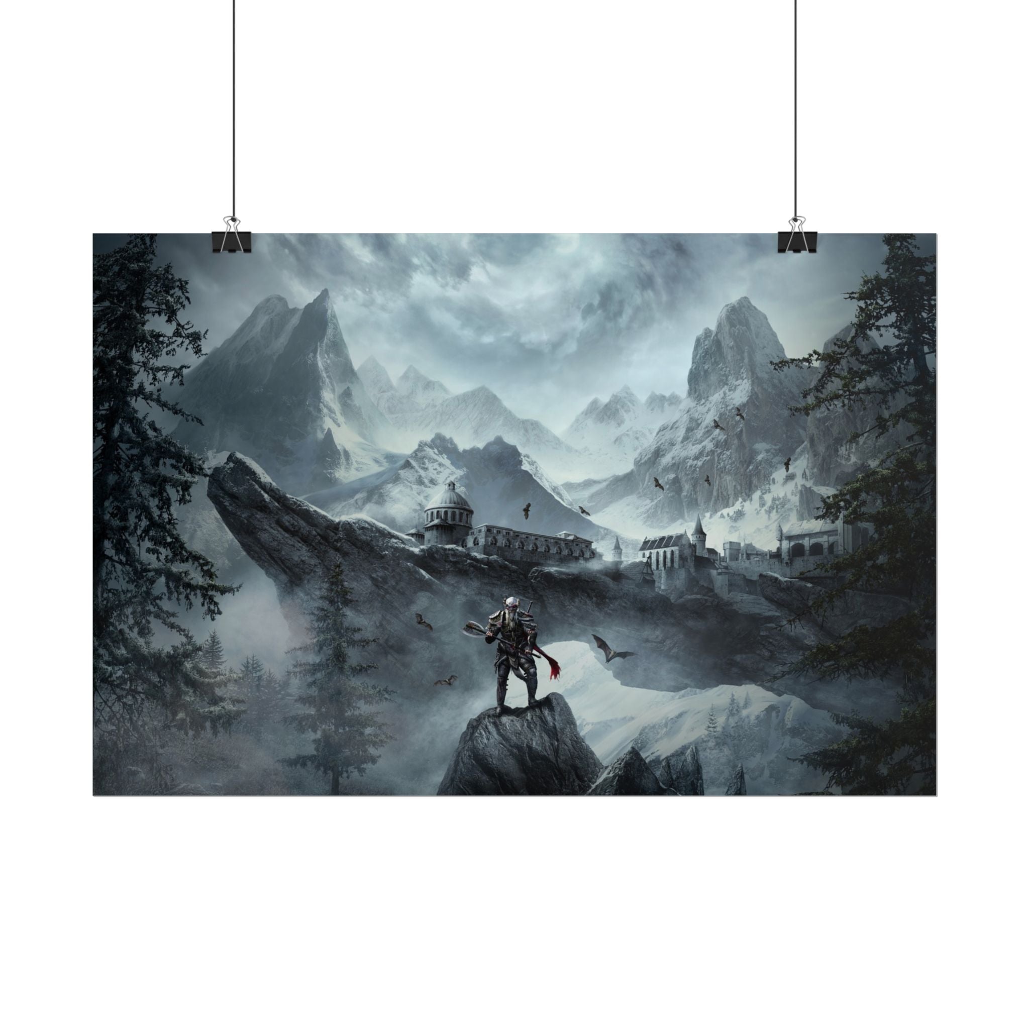 the-elder-scrolls-skyrim-poster-wall-art-dragon-game-poster-print-room-decor-viking-warrior-gaming-wall-art-sk