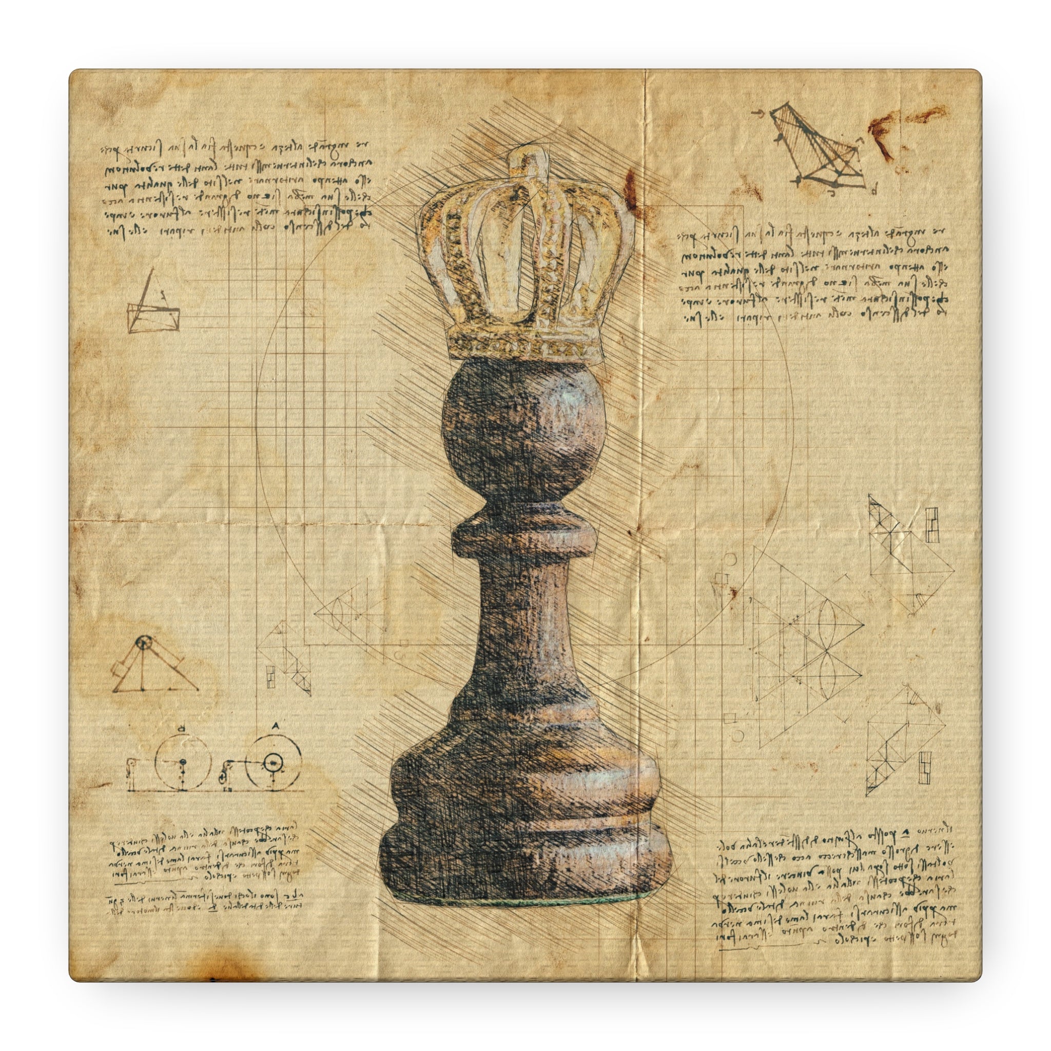 canvas-print-chess-piece-pawn-king-retro-chess-art-home-office-wall-decor-living-room-decor-stretched-matte-canvas-gift-for-c