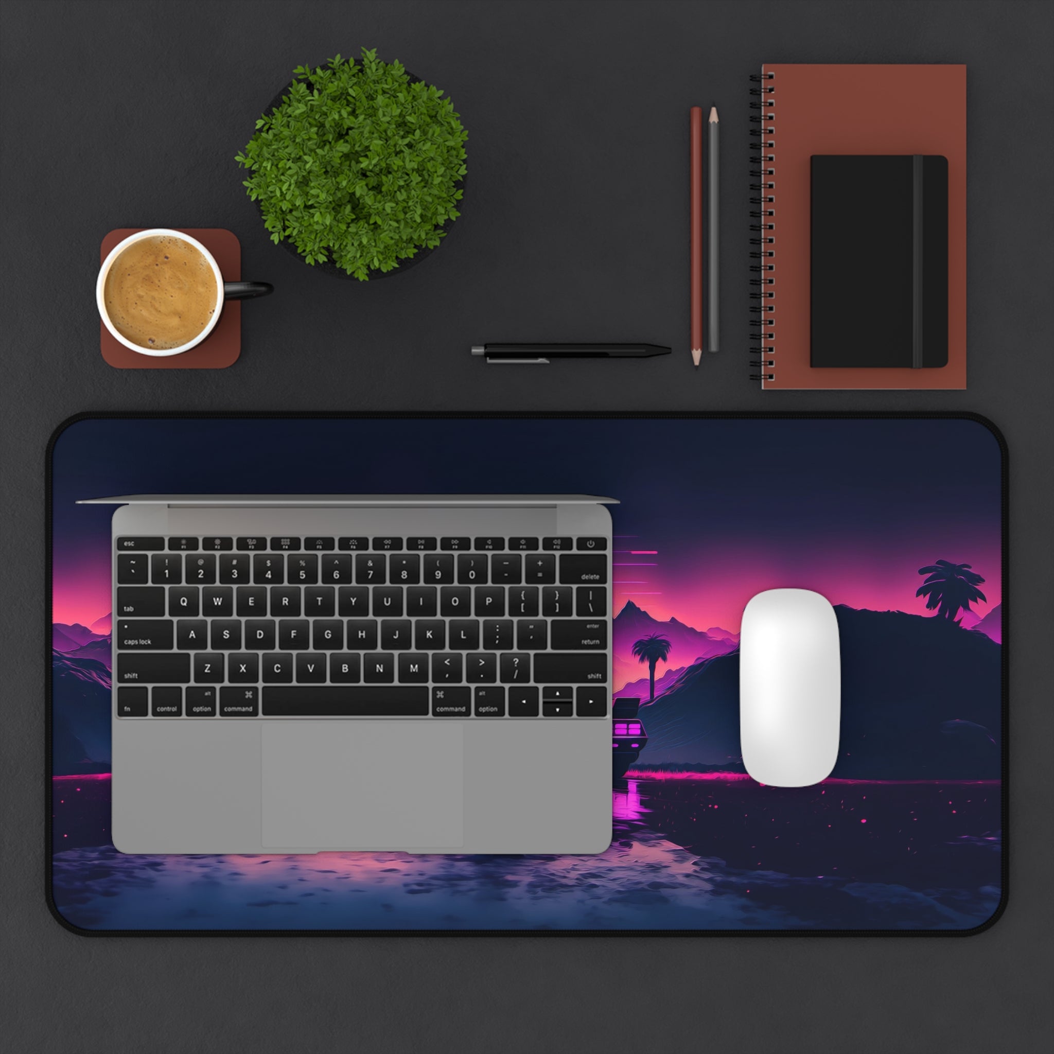 vibrant-vaporwave-mouse-pad-retrowave-delorean-desk-mat-neon-synthwave-desk-pad-vaporwave-sun-and-mountains-vaporwave-gift