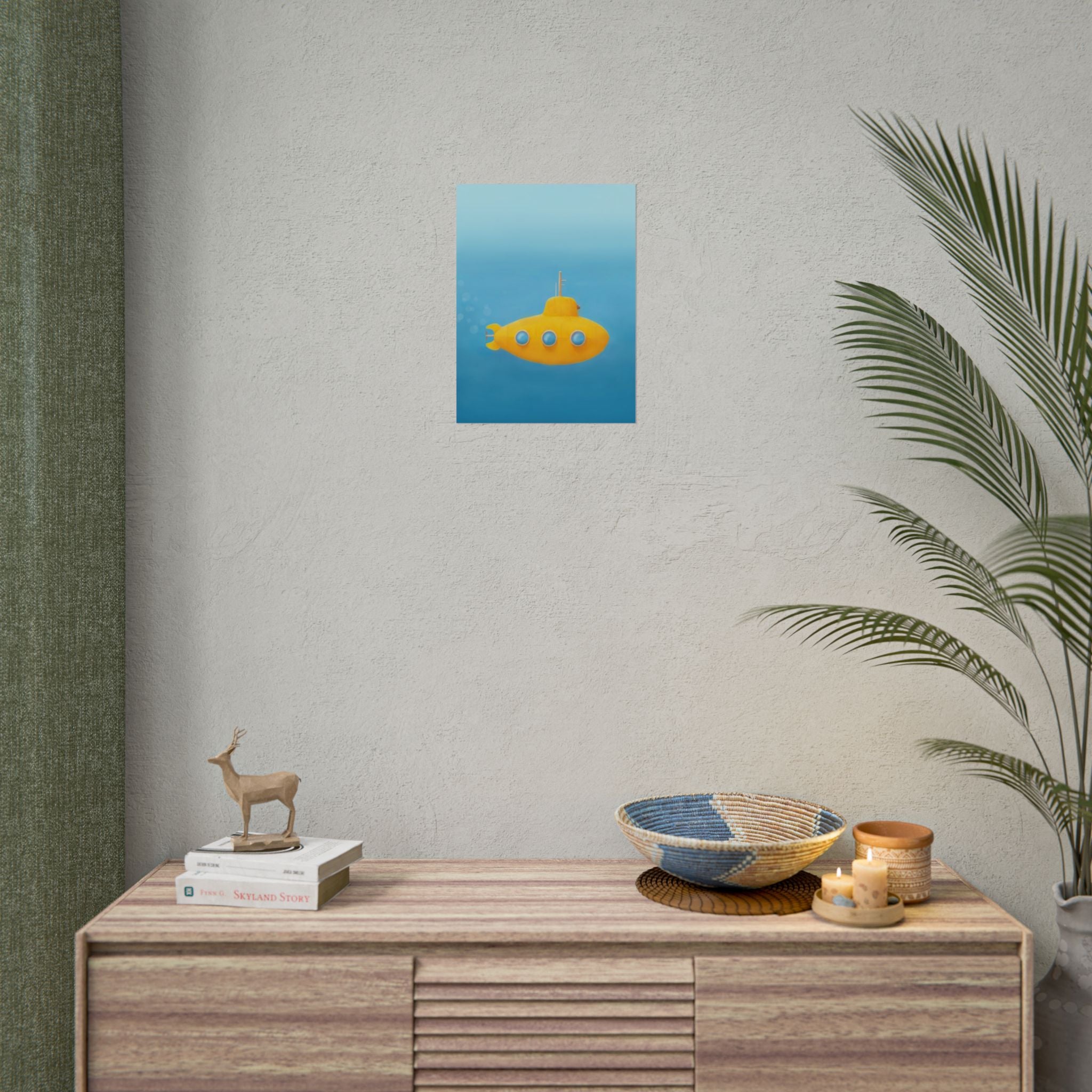 yellow-submarine-nursery-poster-art-fine-art-poster-wall-art-submarine-print-yellow-nursery-decor-gender-neutral-nursery