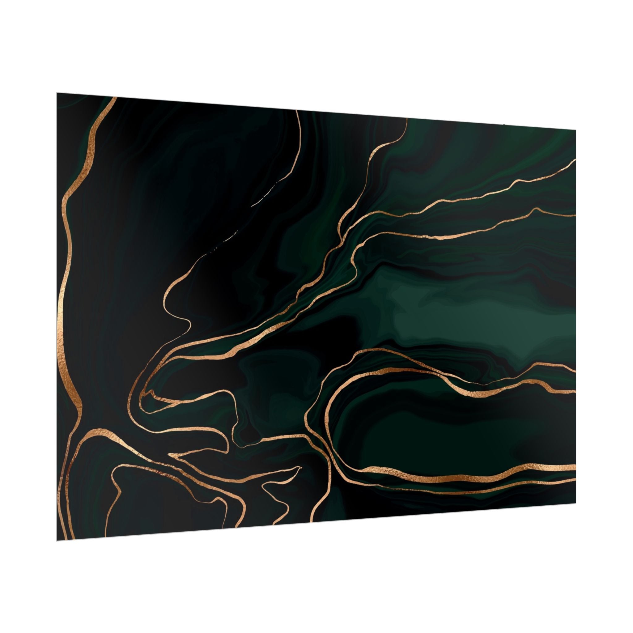 Abstract Green Gold Poster Print - Wall Art, Home Decor, Office Decor, Green Canvas Bedroom, Modern Art, Green Print