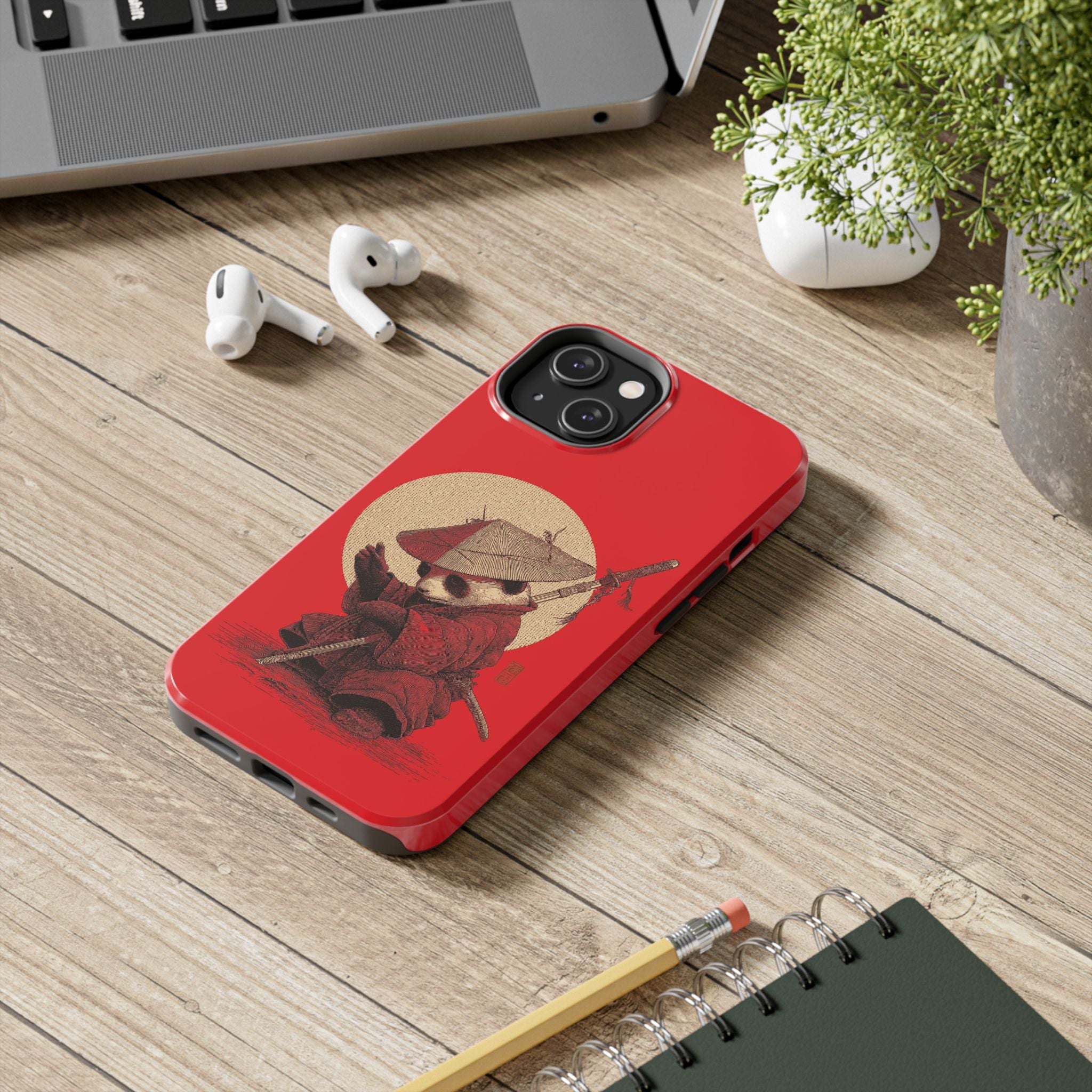 japanese-samurai-panda-iphone-tough-case-kawaii-animal-phone-cover-protective-phone-cover-japandi-art-iphone-case