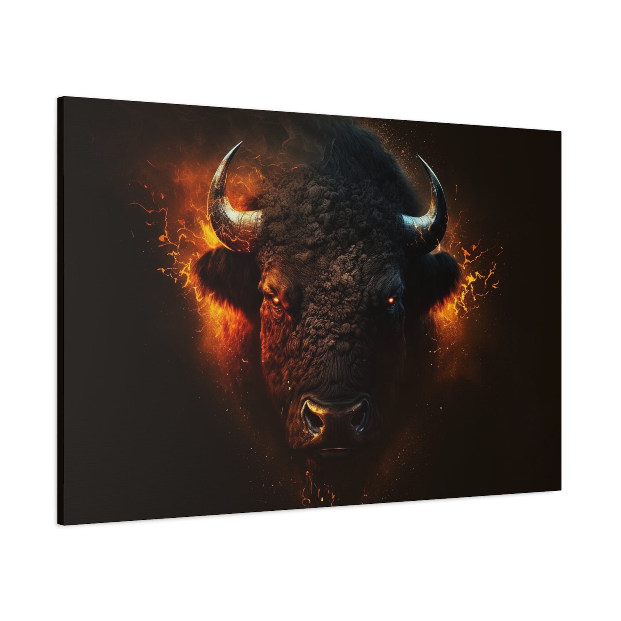 canvas-print-bison-art-wall-decor-buffalo-gift-wildlife-home-decoration-western-bison-painting-nature-lover-gift-farm-house-w