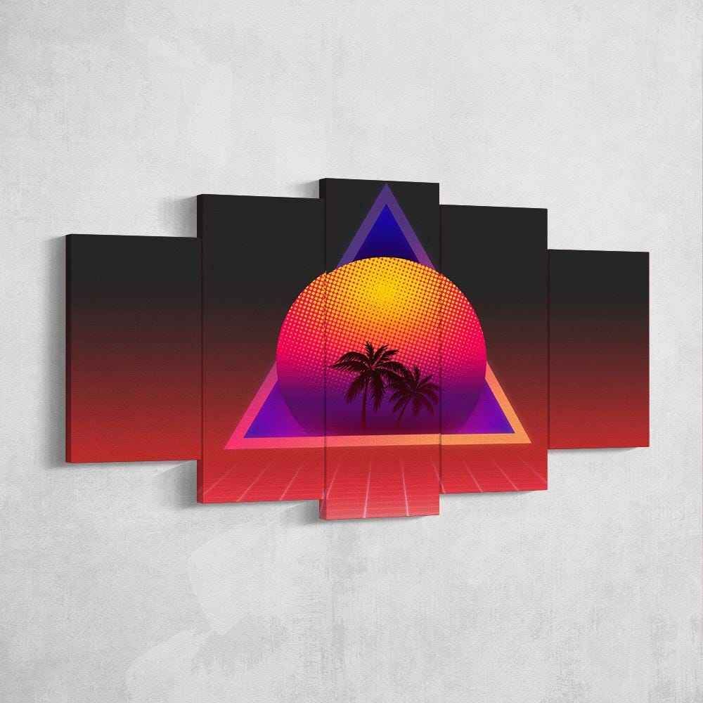 vaporwave-sunset-5-piece-canvas-wall-art-synthwave-wall-decor-for-bedroom-and-living-room-retrowave-wall-art-large-wall-art-p