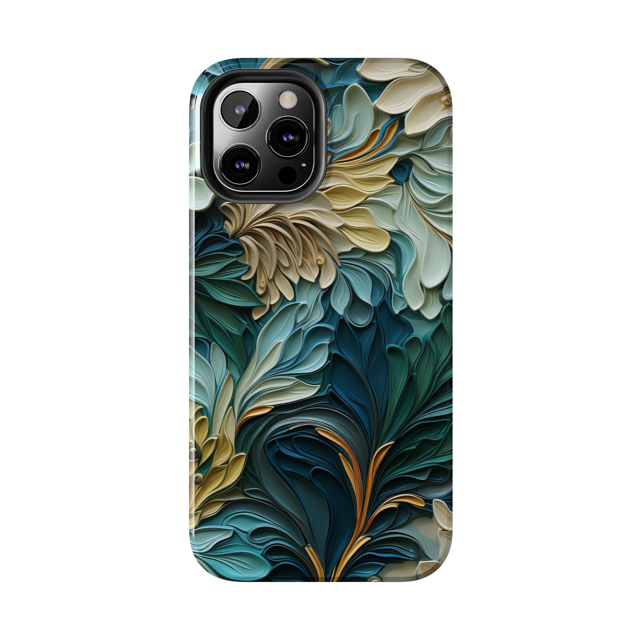 textured-art-nouveau-floral-tough-phone-case-cottagecore-iphone-case-unique-floral-phone-cover-vintage-style-iphone-case-prot