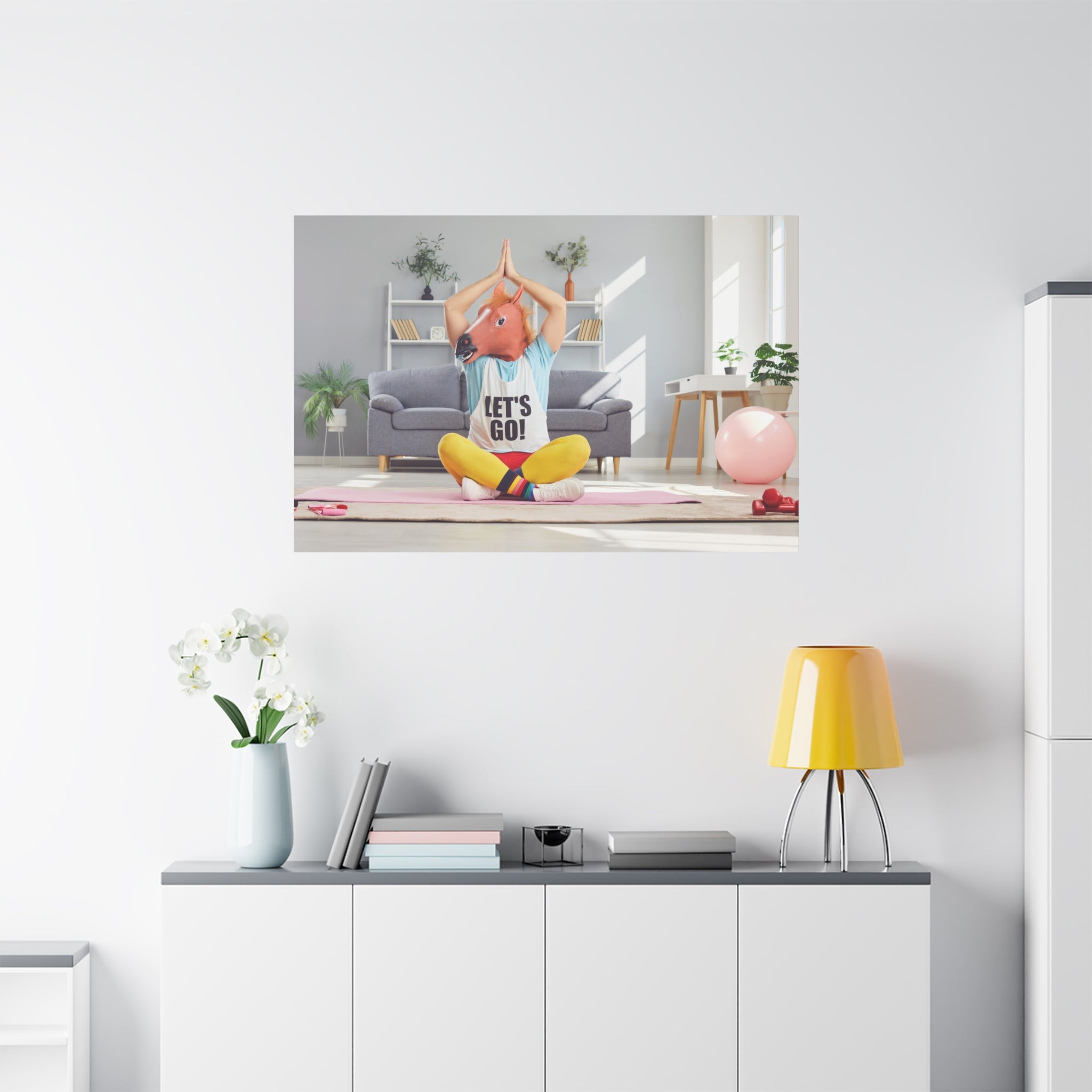 yoga-canvas-funny-horse-mask-matte-wall-art-stretched-decoration-home-decor-gift-poster-print-artwork