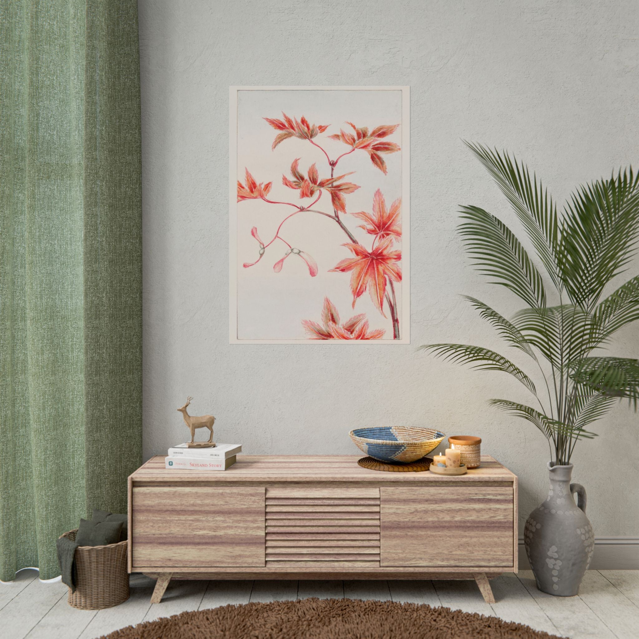 poster-print-branch-of-momiji-maple-tree-with-leaves-floral-wall-art-rolled-posters-wall-decor-room-decoration-nature-art-bot