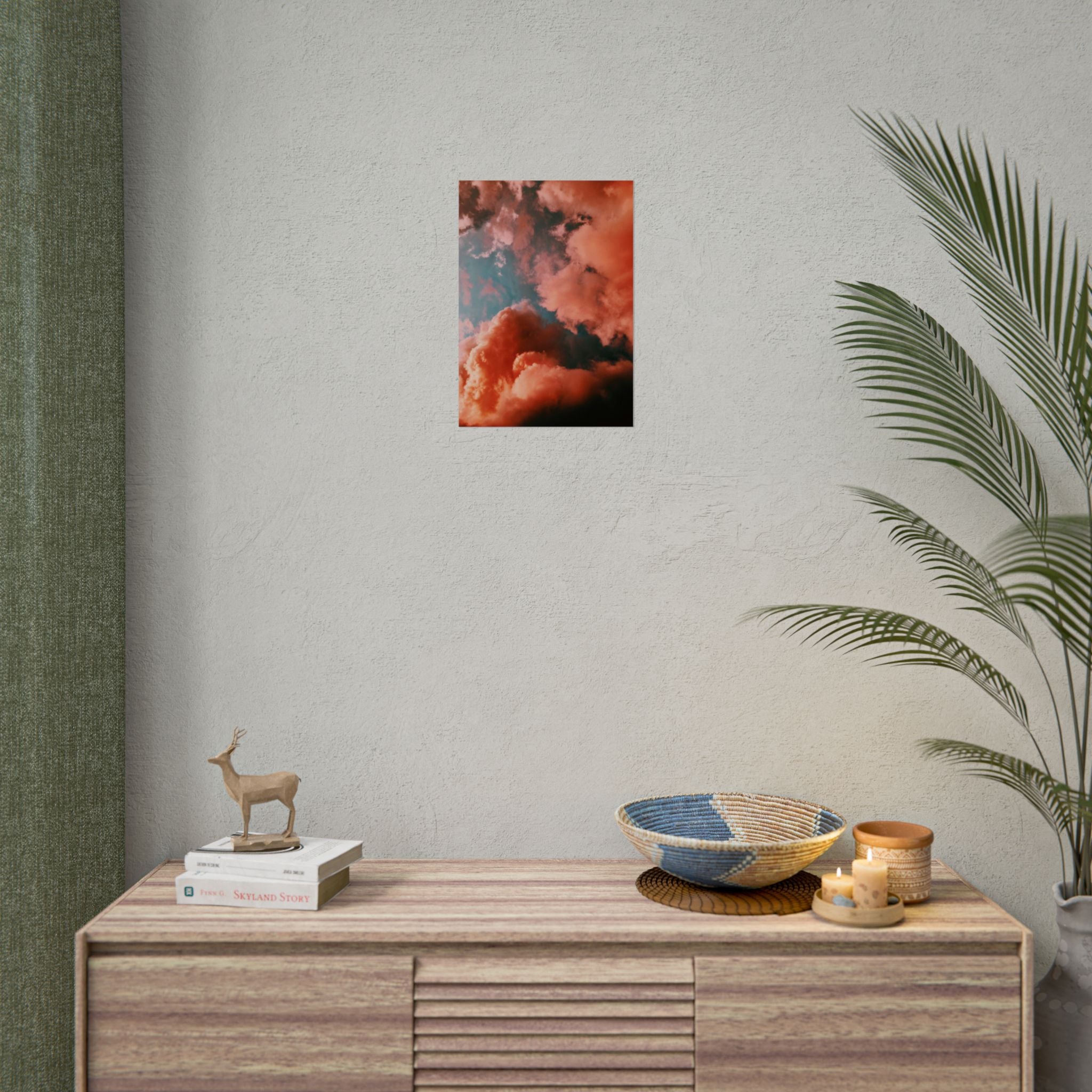 pinkish-cloud-sunset-poster-print-pink-wall-art-sunset-artwork-home-wall-decor-room-decoration-wall-hanging