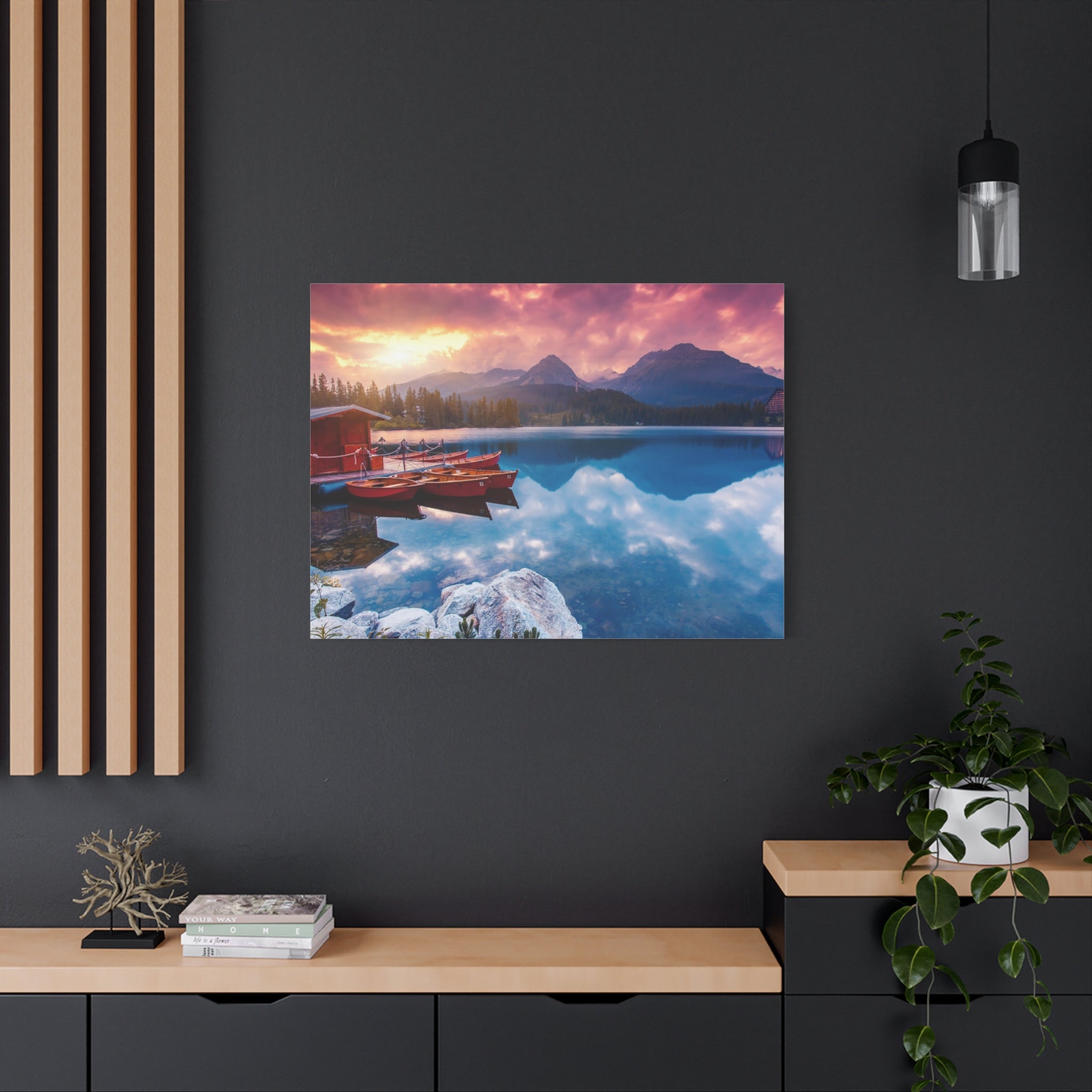 canvas-print-nature-sunrise-wall-art-lake-mountain-scenery-decor-stretched-matte-canvas-mountain-decor-home-decor-nature-wall