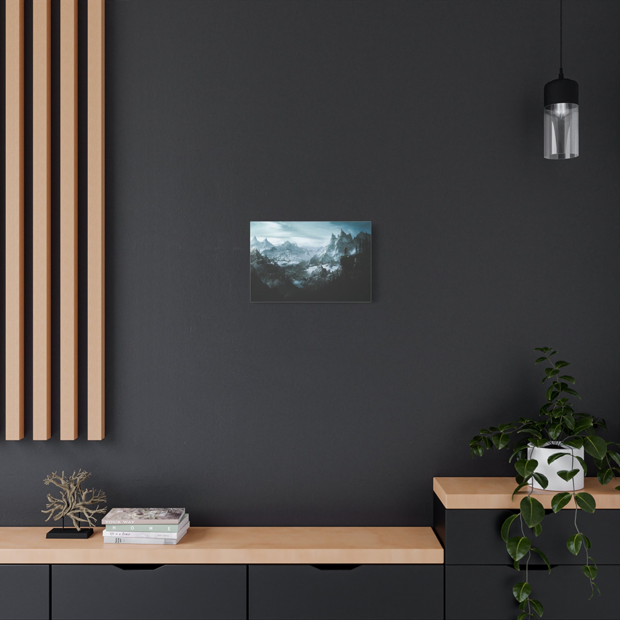 The Elder Scrolls Skyrim Canvas Wall Art - Dragon Game Canvas Print, Room Decor, Gaming Wall Art, Skyrim Landscape Gift