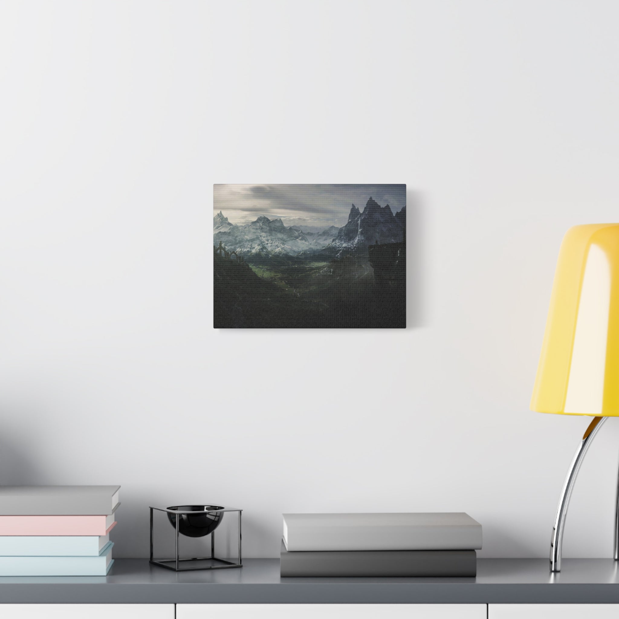 The Elder Scrolls Skyrim Canvas Wall Art - Dark Landscape Dragon Game Canvas Print Room Decor, Gaming Wall Art, Skyrim Gift