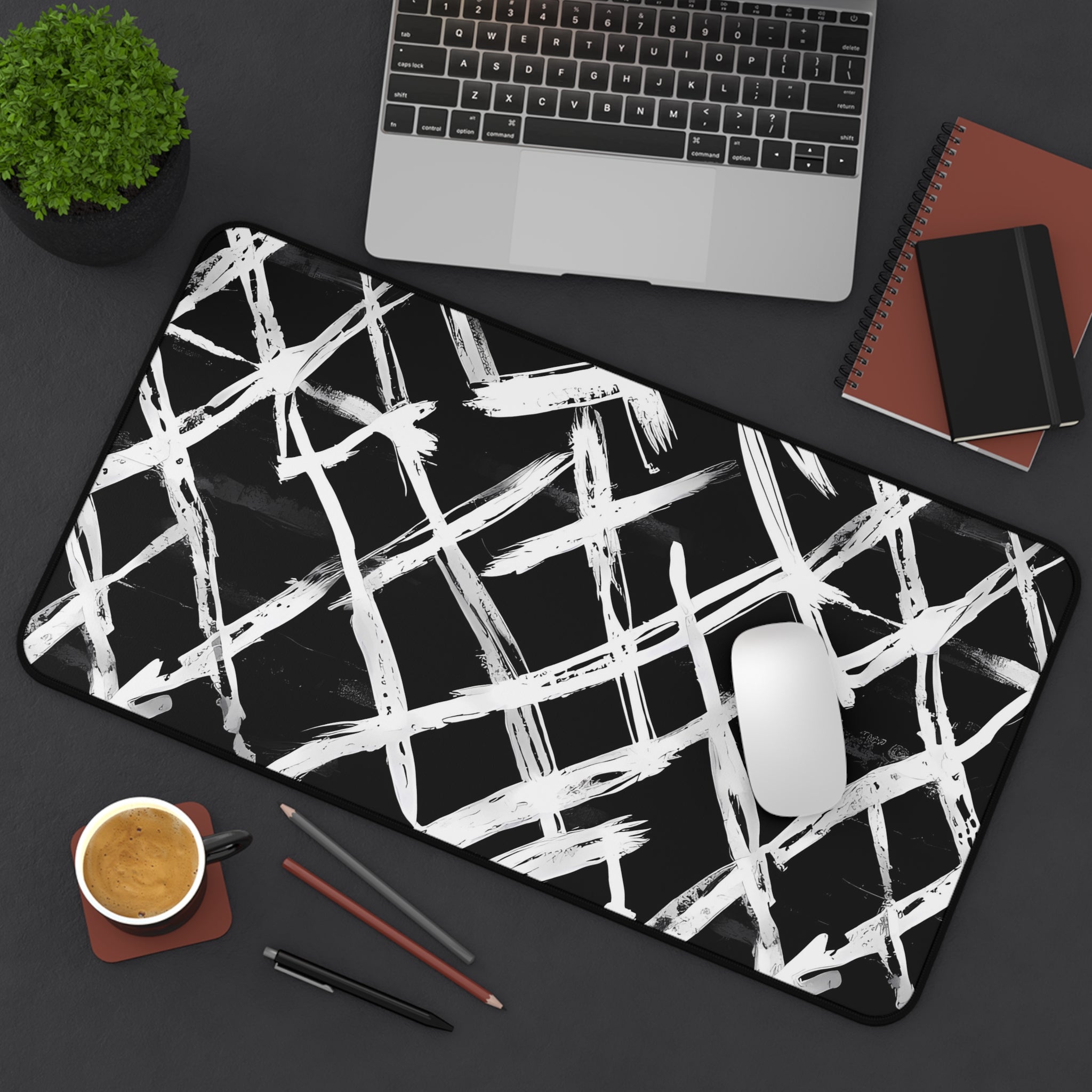 monochrome-mouse-pad-stylish-black-and-white-desk-mat-sleek-black-and-white-desk-pad-modern-minimalist-mouse-pad