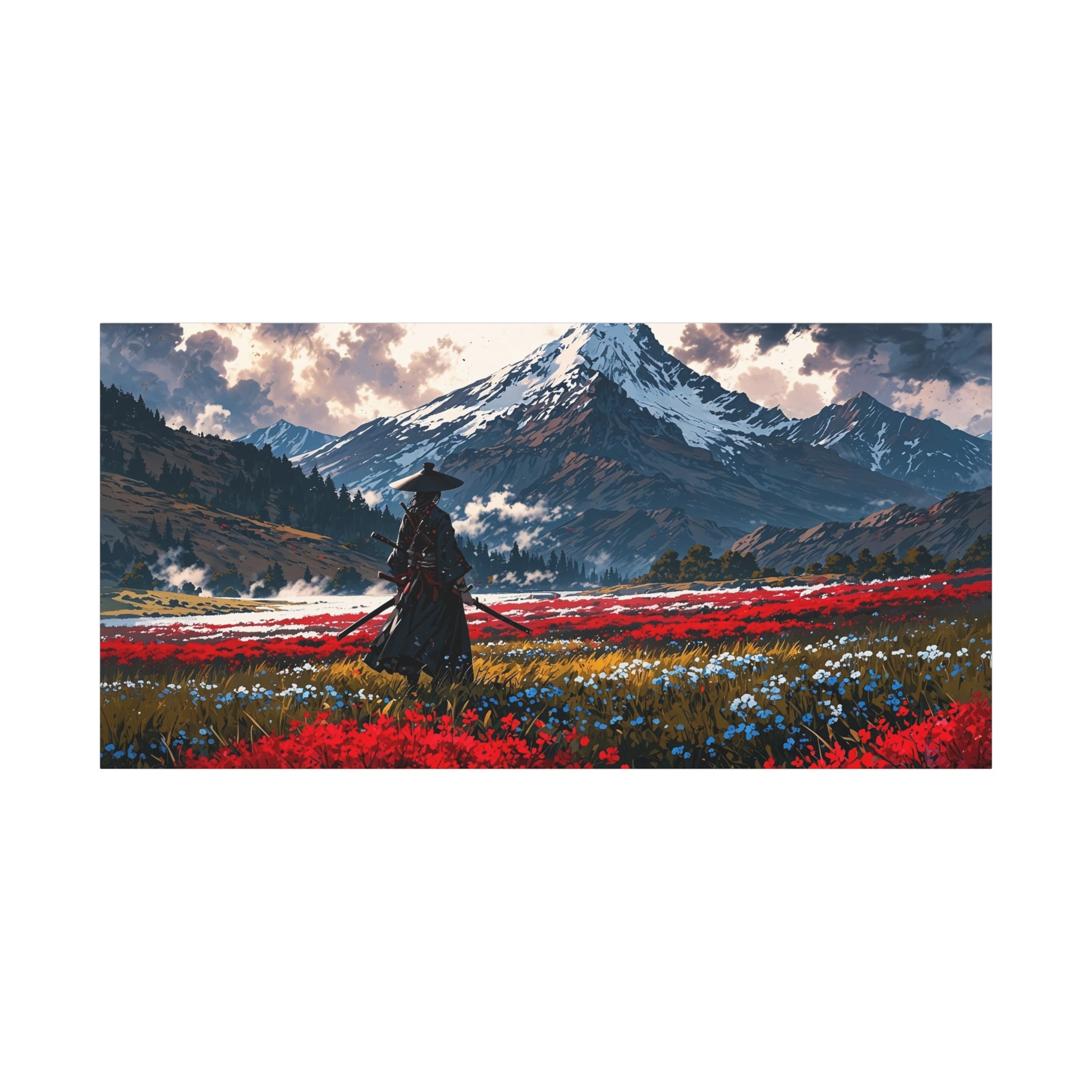 canvas-wall-art-samurai-print-matte-canvas-stretched-japanese-artwork-asian-decor-samurai-warrior-poster-traditional-home