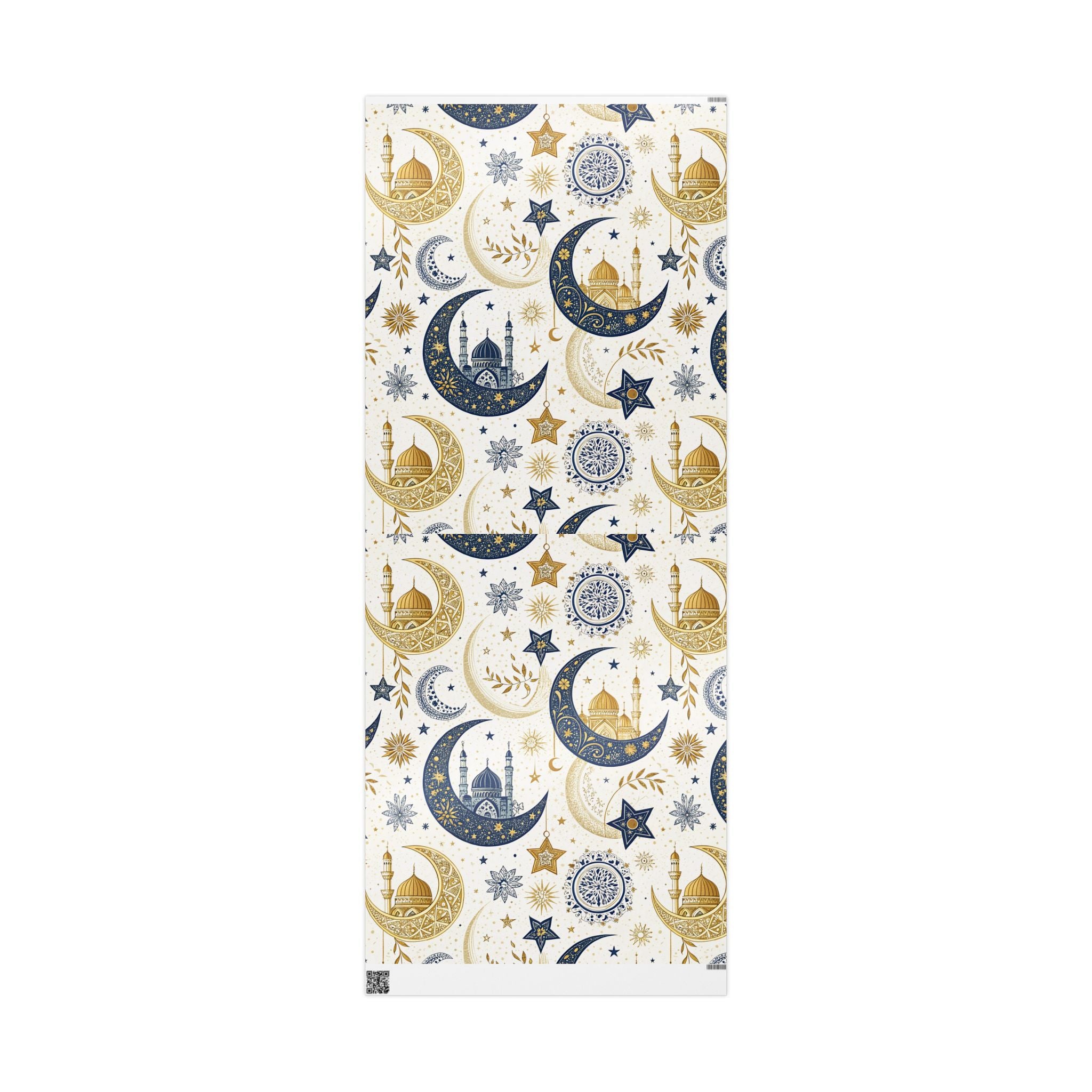 ramadan-night-wrapping-papers-islamic-crescent-moon-gift-wrap-mosque-silhouette-eid-holiday-supplies-festive-present-packagin