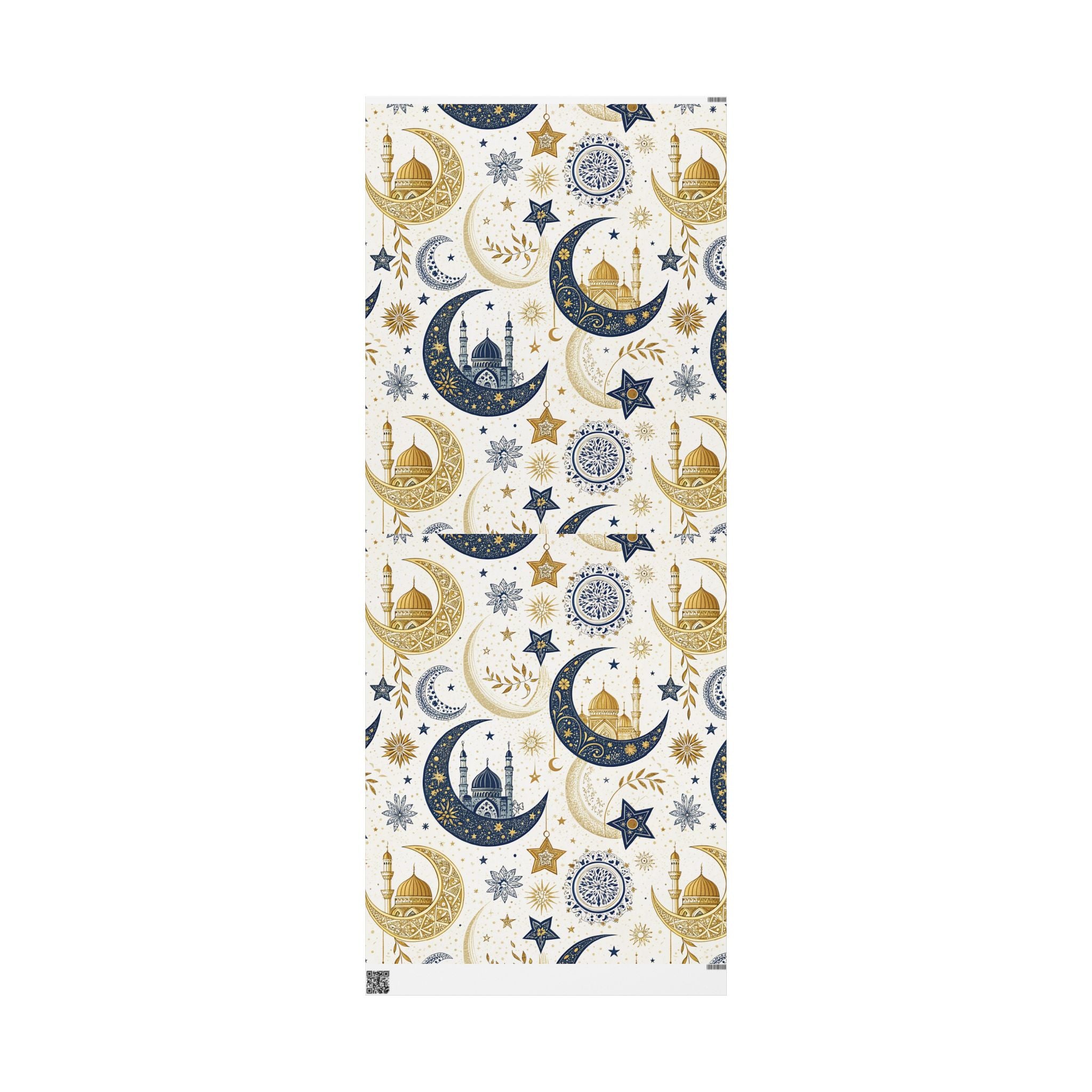 ramadan-night-wrapping-papers-islamic-crescent-moon-gift-wrap-mosque-silhouette-eid-holiday-supplies-festive-present-packagin