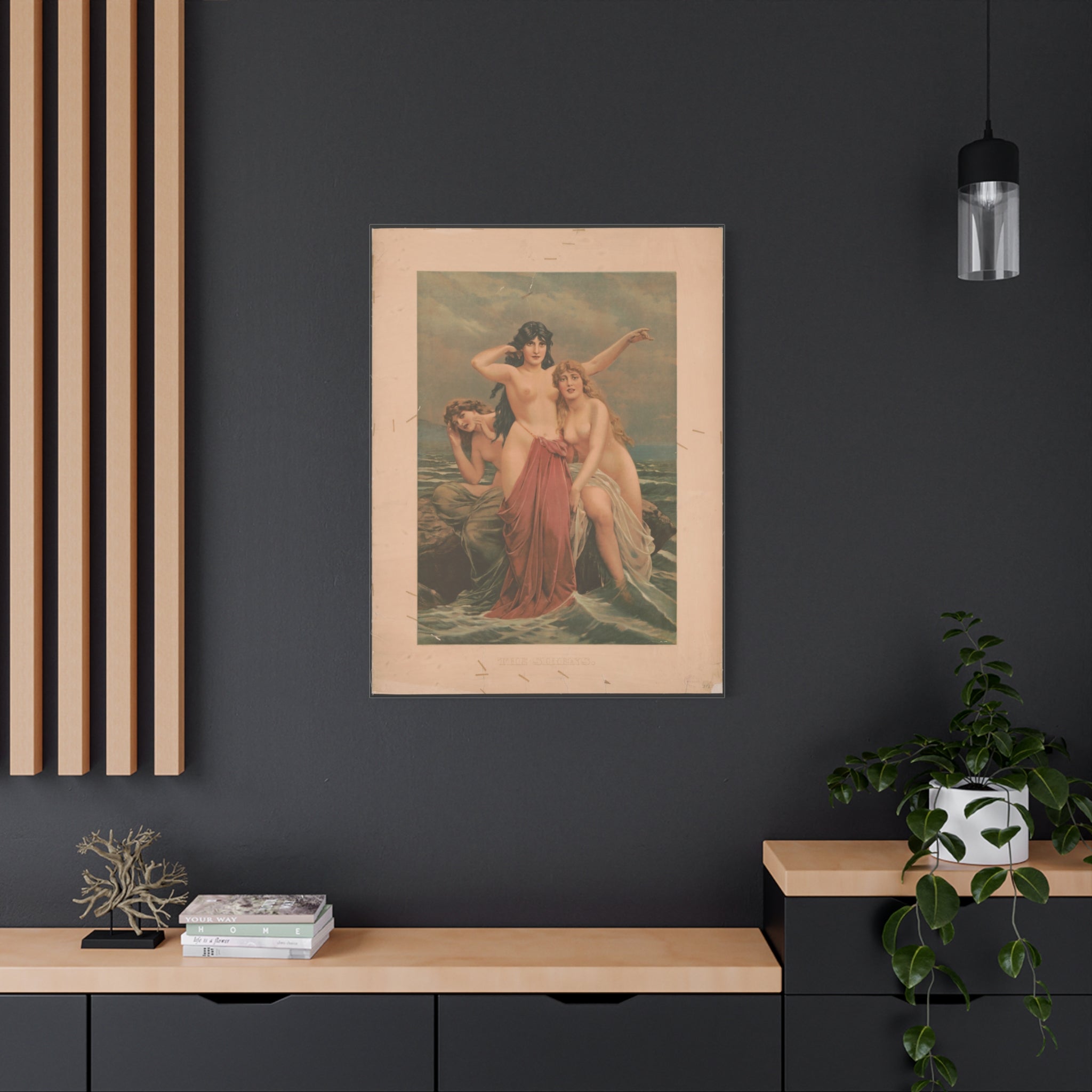 canvas-print-the-sirens-vintage-poster-woman-illustration-wall-decor-mythology-art-retro-sirens-picture-gift-for-mythology-lo