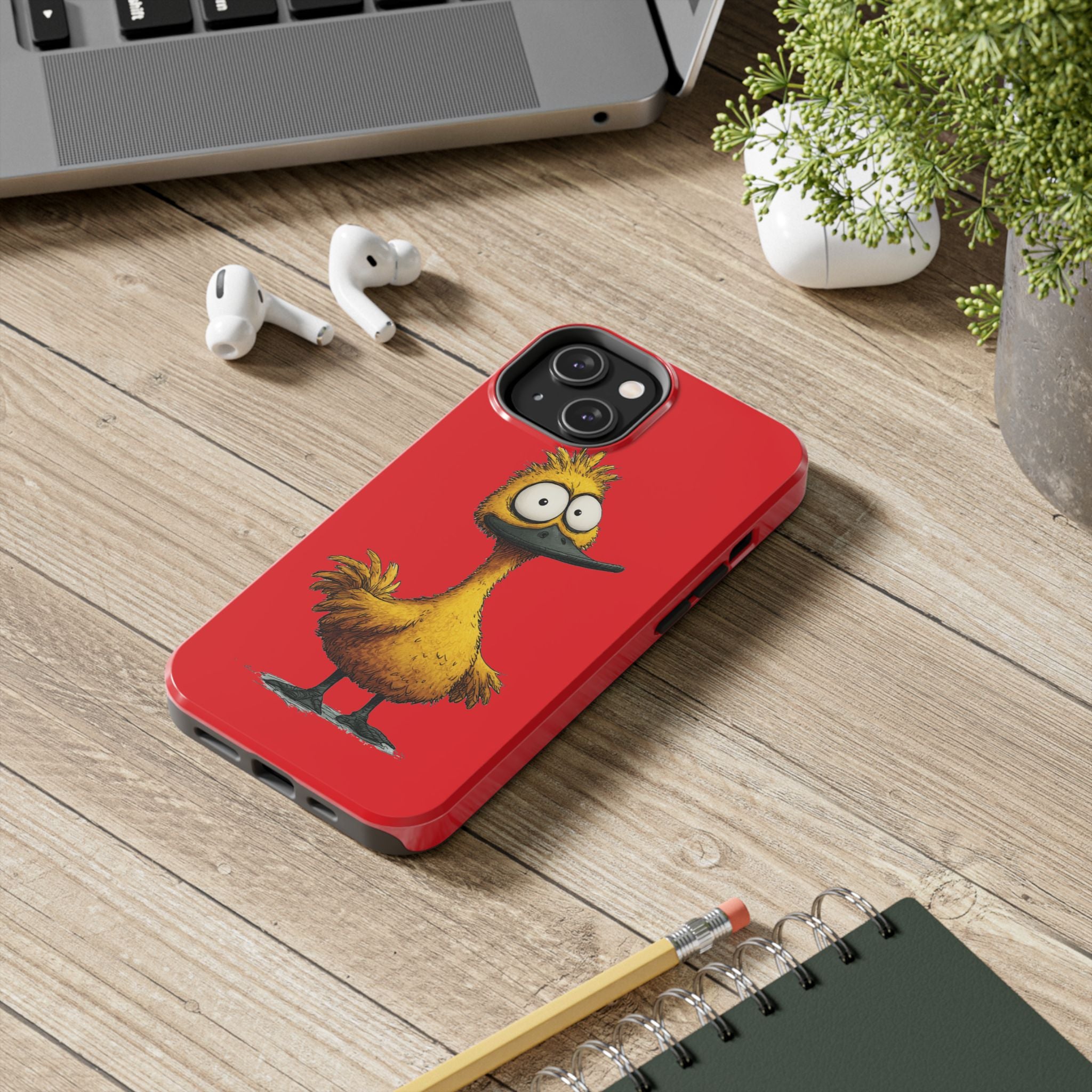 Quirky Funny Duck iPhone Tough Case - Kawaii Animal Phone Cover - Protective Phone Cover - Yellow iPhone Case