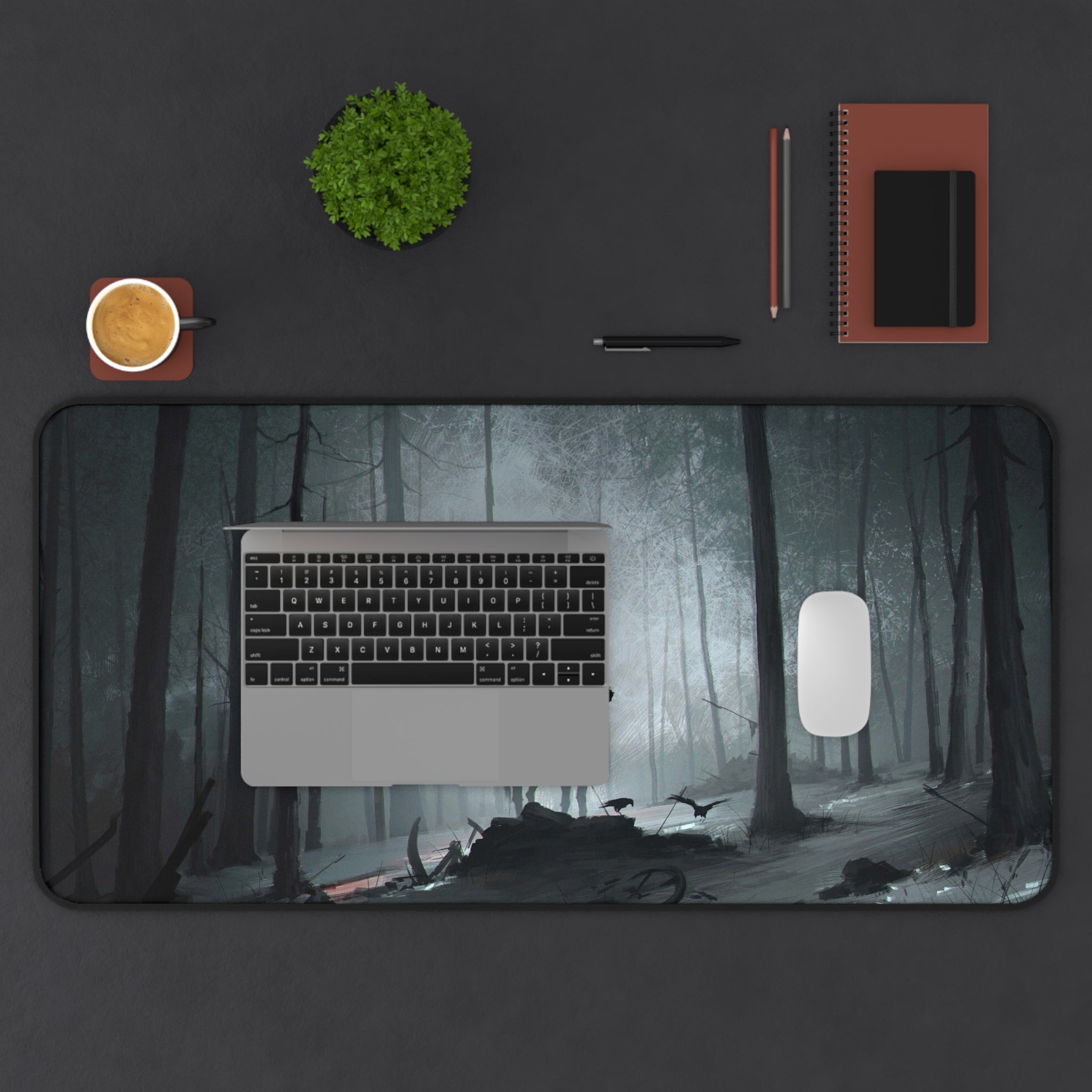 fantasy-samurai-warrior-mouse-pad-japanese-katana-samurai-warrior-in-grey-forest-desk-mat-japanese-anime-samurai-desk-pad